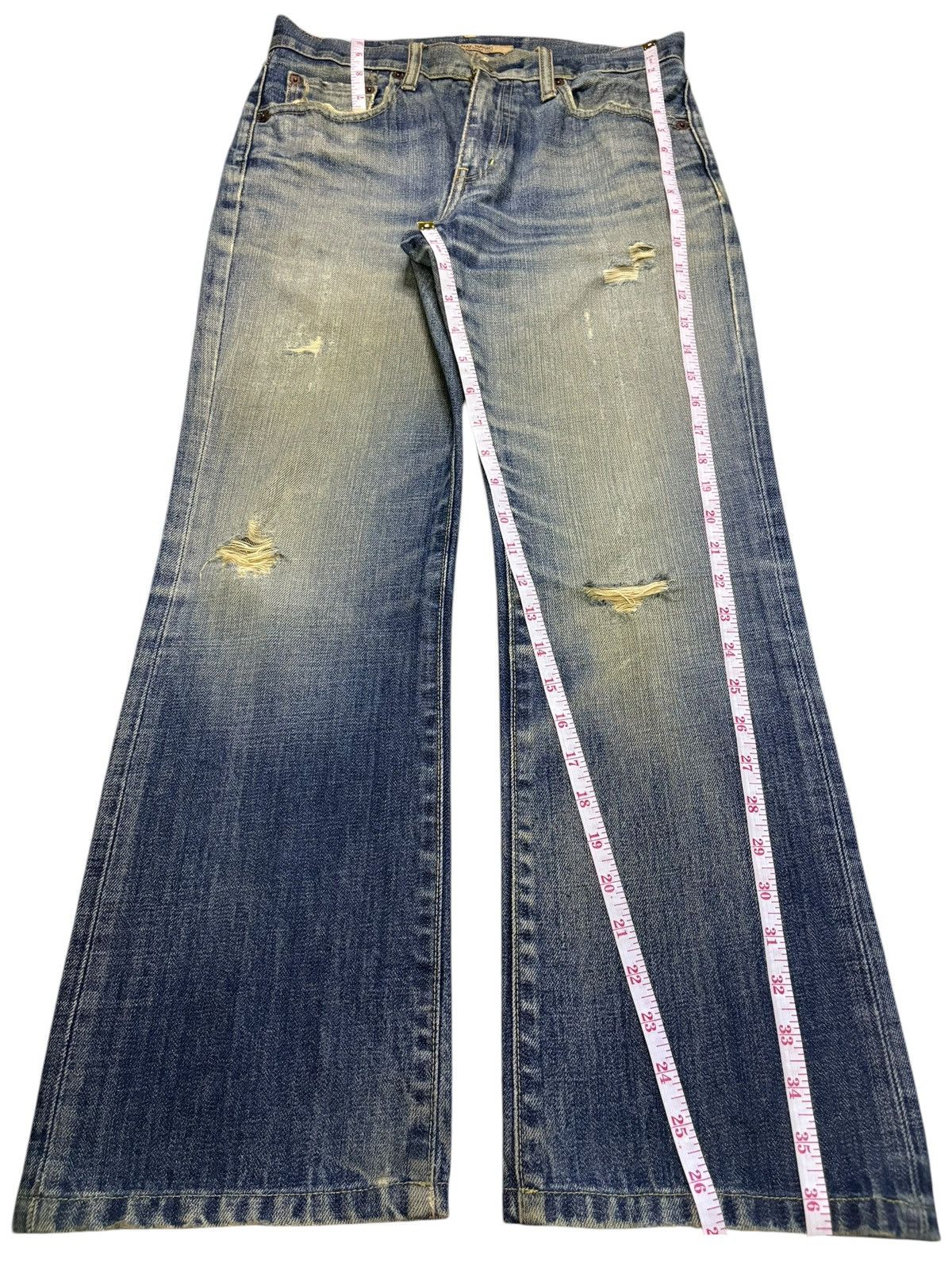 Uniqlo Vintage Uniqlo Mud Wash Distressed Loose Baggy Jeans Size US 29 - 13 Thumbnail