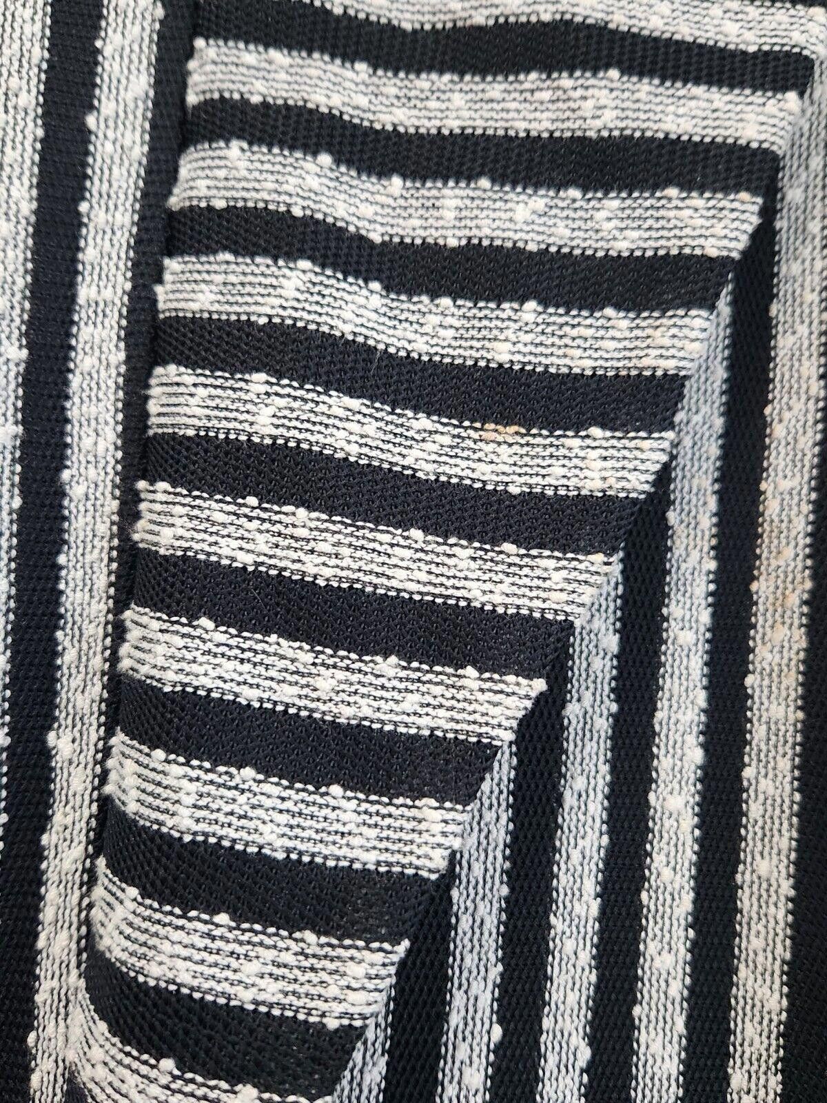 Designer Vintage Union Made Dress Black White Stripes 10 Sheath Knee Size L / US 10 / IT 46 - 7 Thumbnail