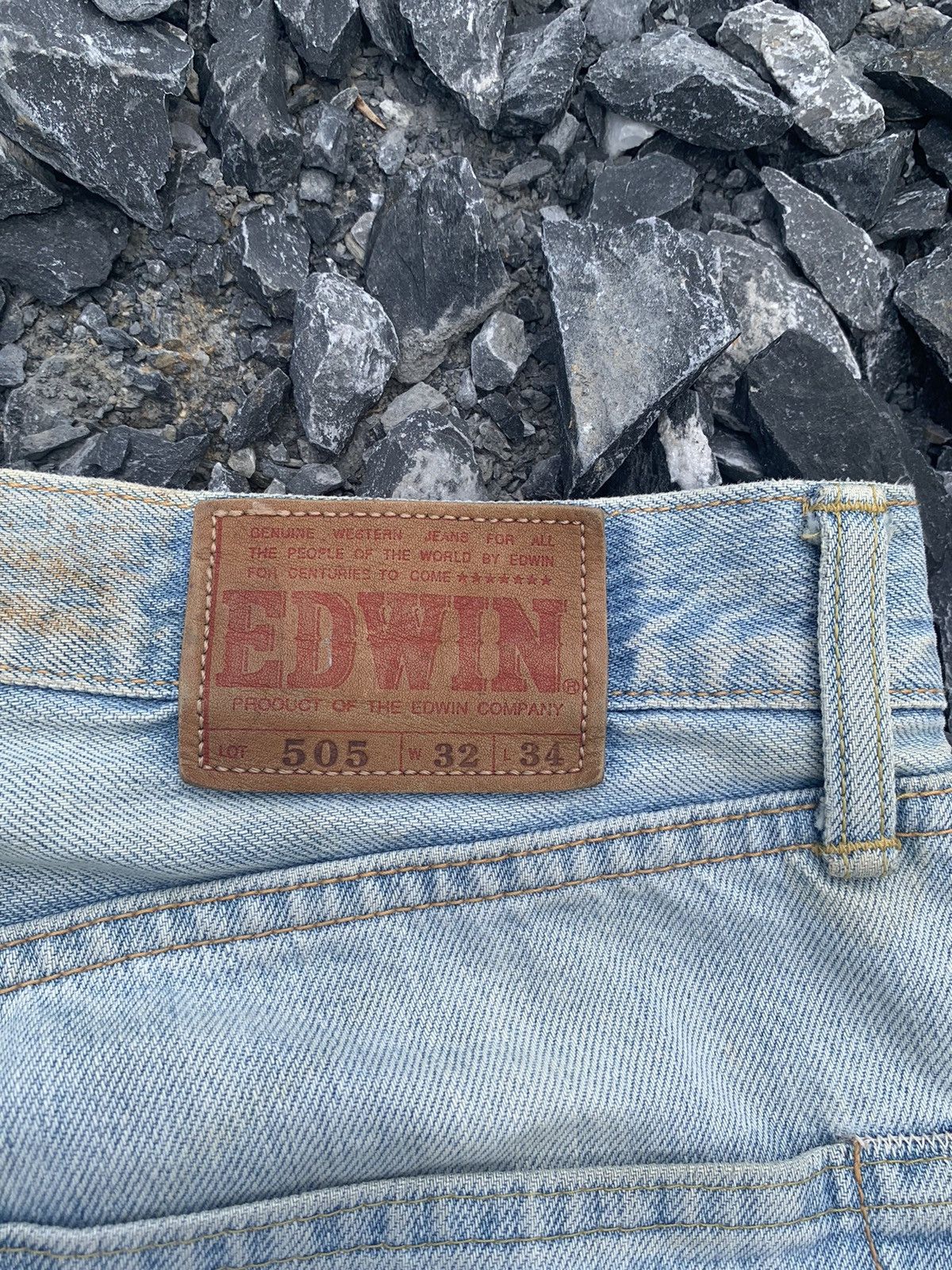 Edwin × Kapital × Vintage EDWIN 505 SELVEDGE BUTTON FLY BAGGY FADED DISTRESSED DENIM Size US 32 / EU 48 - 8 Thumbnail