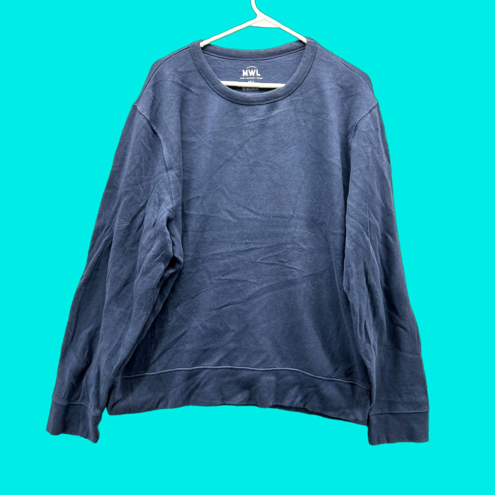 Madewell VINTAGE Madewell Sweater Mens Large Blue Navy Pullover Fleece Crewneck Cotton MWL Size US L / EU 52-54 / 3 - 1 Thumbnail