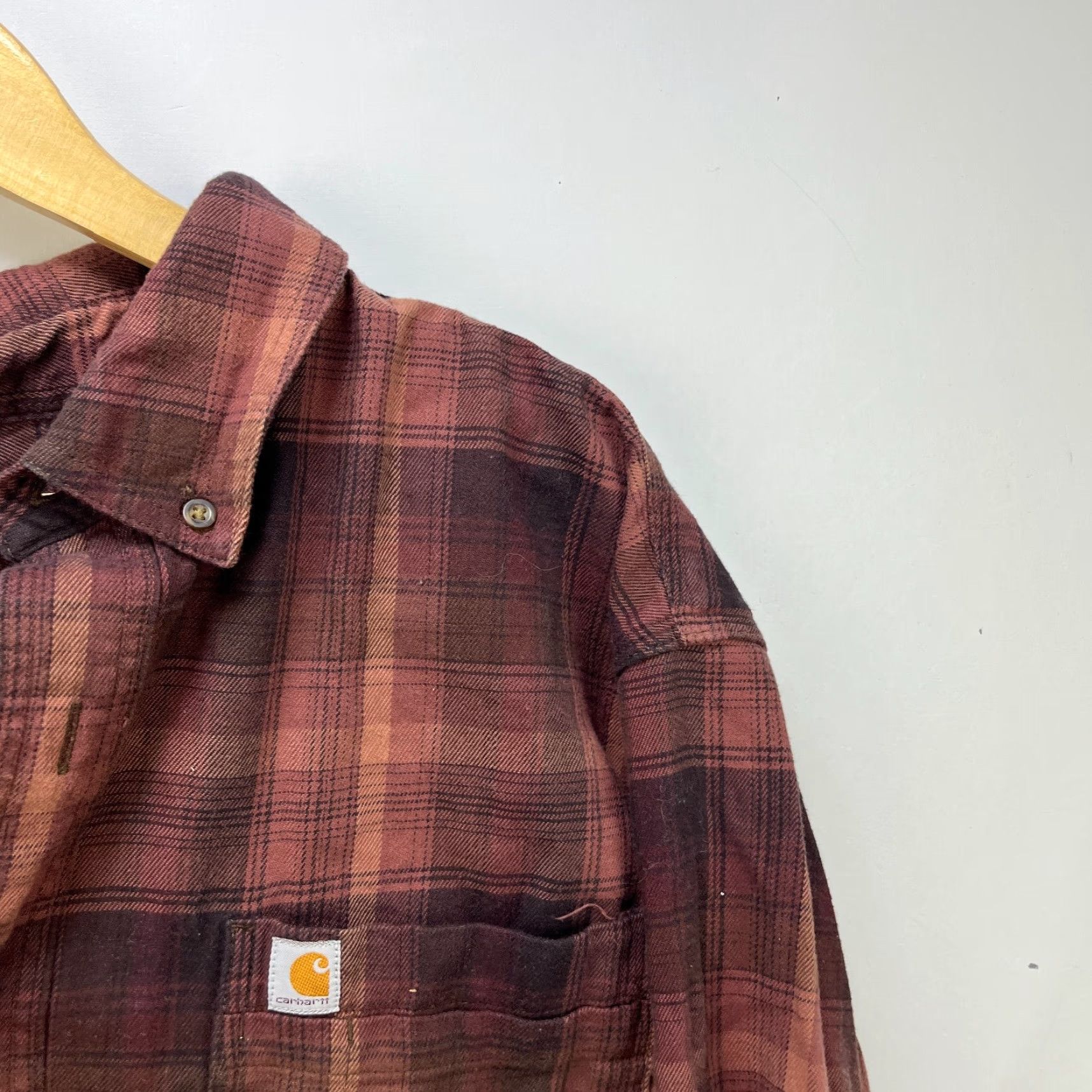 Carhartt VINTAGE Carhartt Plaid Button-Up Long Sleeve Shirt XL Red Men Size US XL / EU 56 / 4 - 2 Thumbnail