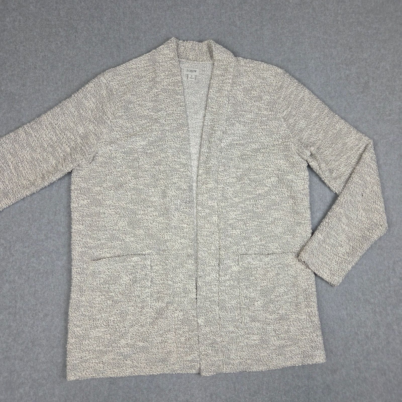 J.Crew J.Crew Medium Light Gray Open Front Cardigan Sweater Pockets Size M / US 6-8 / IT 42-44 - 3 Thumbnail