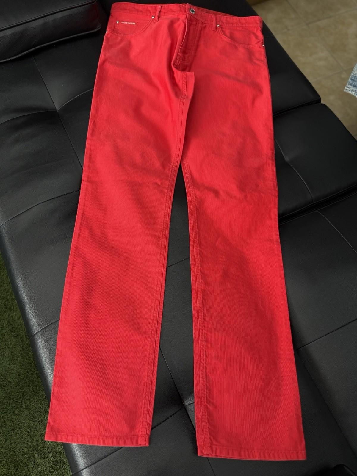 Louis Vuitton Authentic Louis Vuitton Red Denim Jeans Pants (34) Vintage Size US 34 / EU 50 - 2 Thumbnail