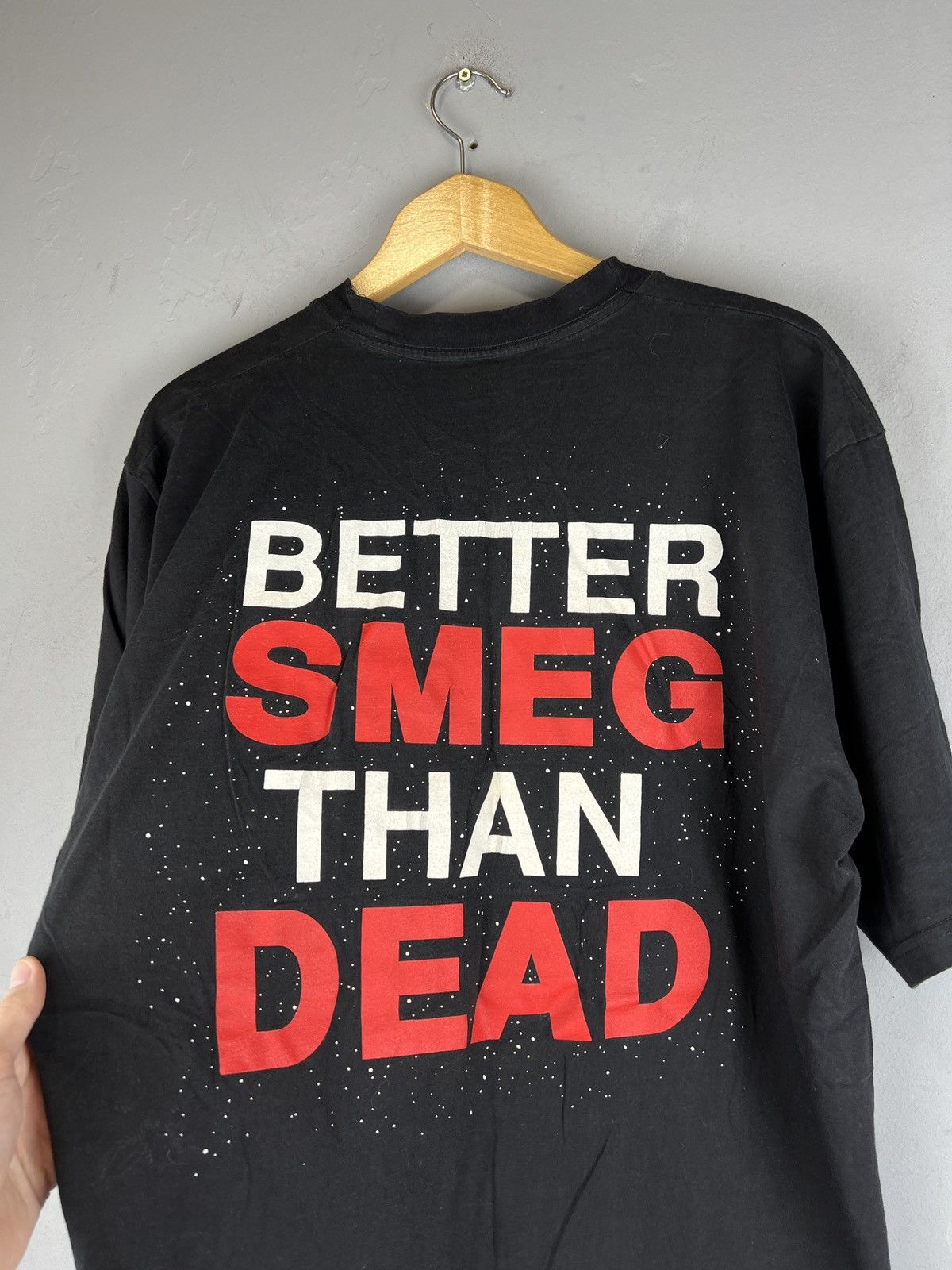 Vintage 1994 Vintage Red Dwarf Black Washed Movie T-shirt Size US XL / EU 56 / 4 - 9 Thumbnail