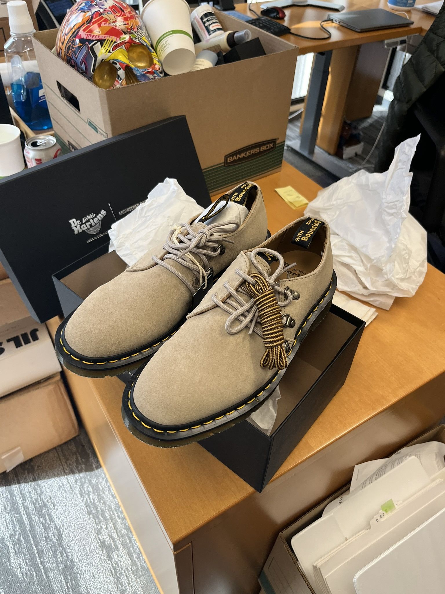 image of Dr Martens x Engineered Garments Dr. Martens X Engineered Garments 1461 In Milkshake Beige Shoes (S