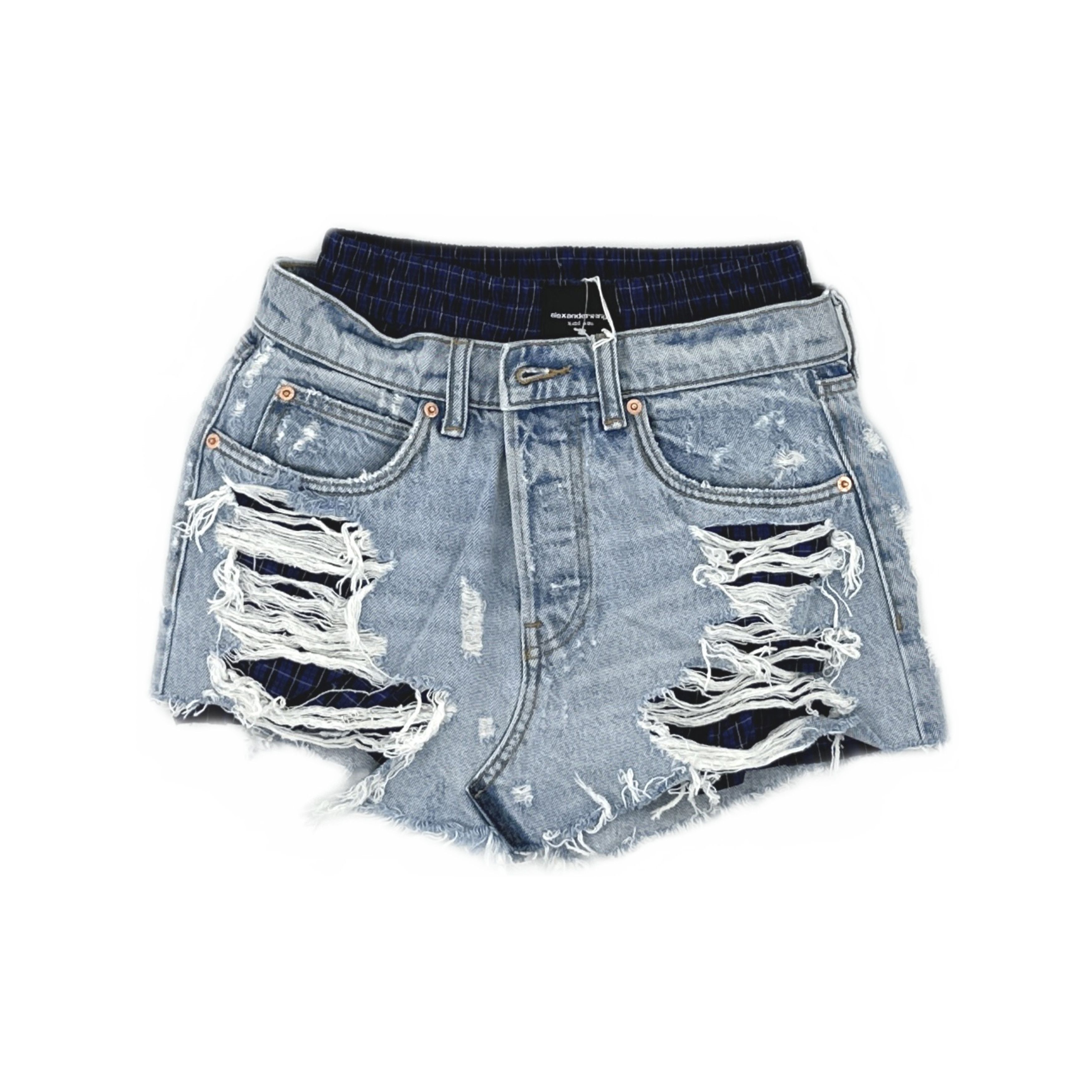 Alexander Wang Alexander Wang Distressed Denim Skirt with Boxer Size 24 Size 24" / US 00 / IT 34 - 1 Thumbnail
