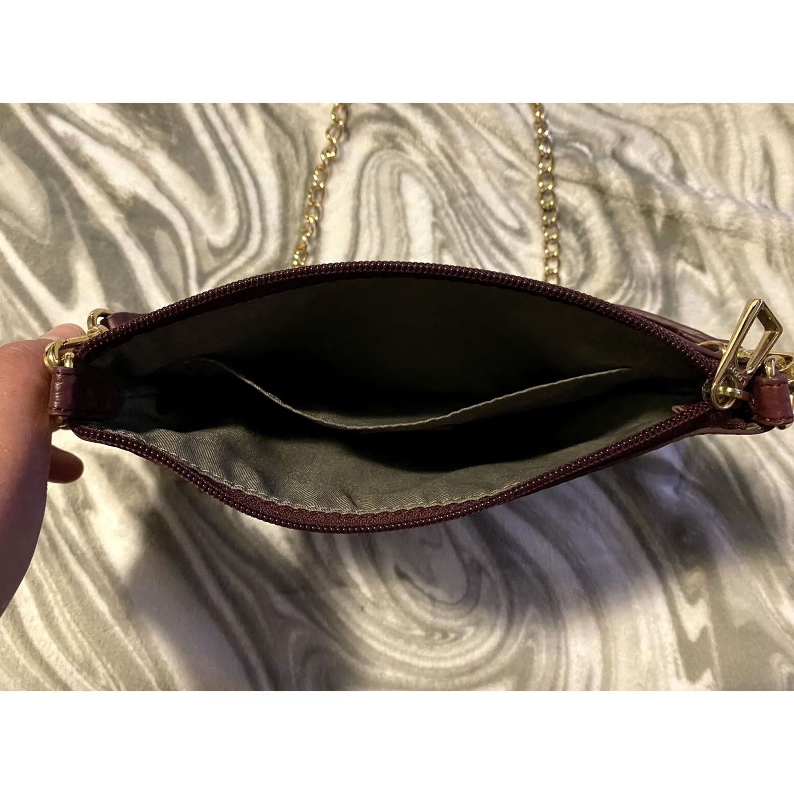 Vintage VINTAGE? No—LODIS Emily Italian Leather Purse 5 in 1 Convertible Bag Burgundy Wine Bag Women Small Size ONE SIZE - 7 Thumbnail