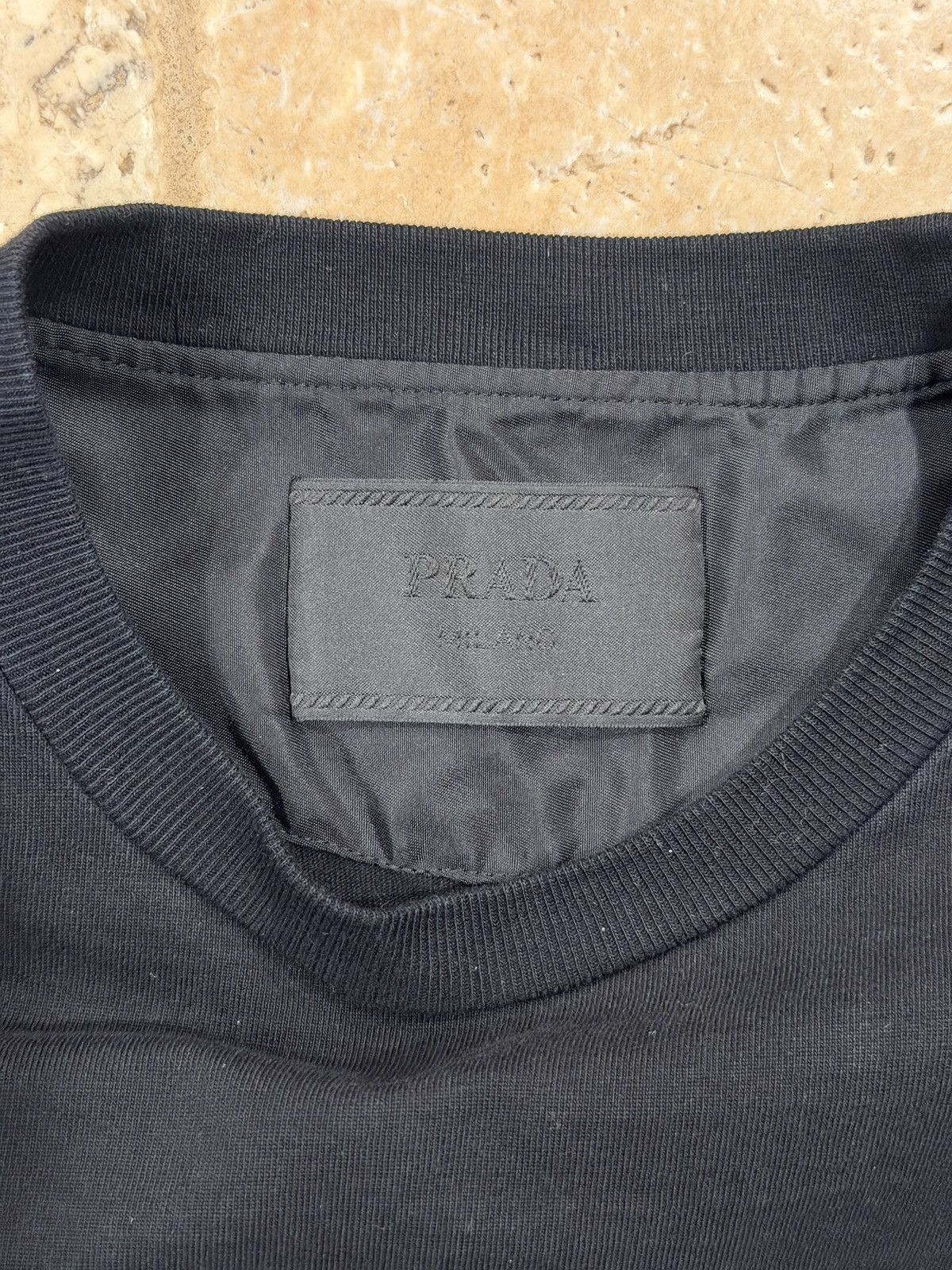 Prada Prada Jersey & Re-Nylon Logo Black T-Shirt Size US L / EU 52-54 / 3 - 7 Thumbnail