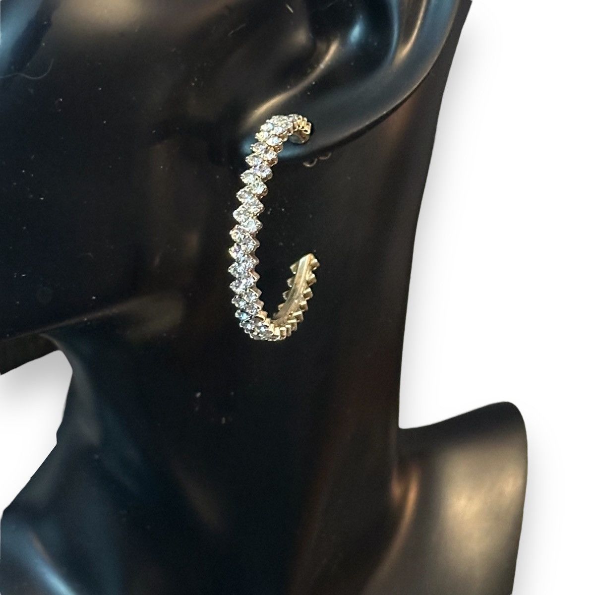 Other Rhinestone hoop post earrings Size ONE SIZE - 2 Thumbnail