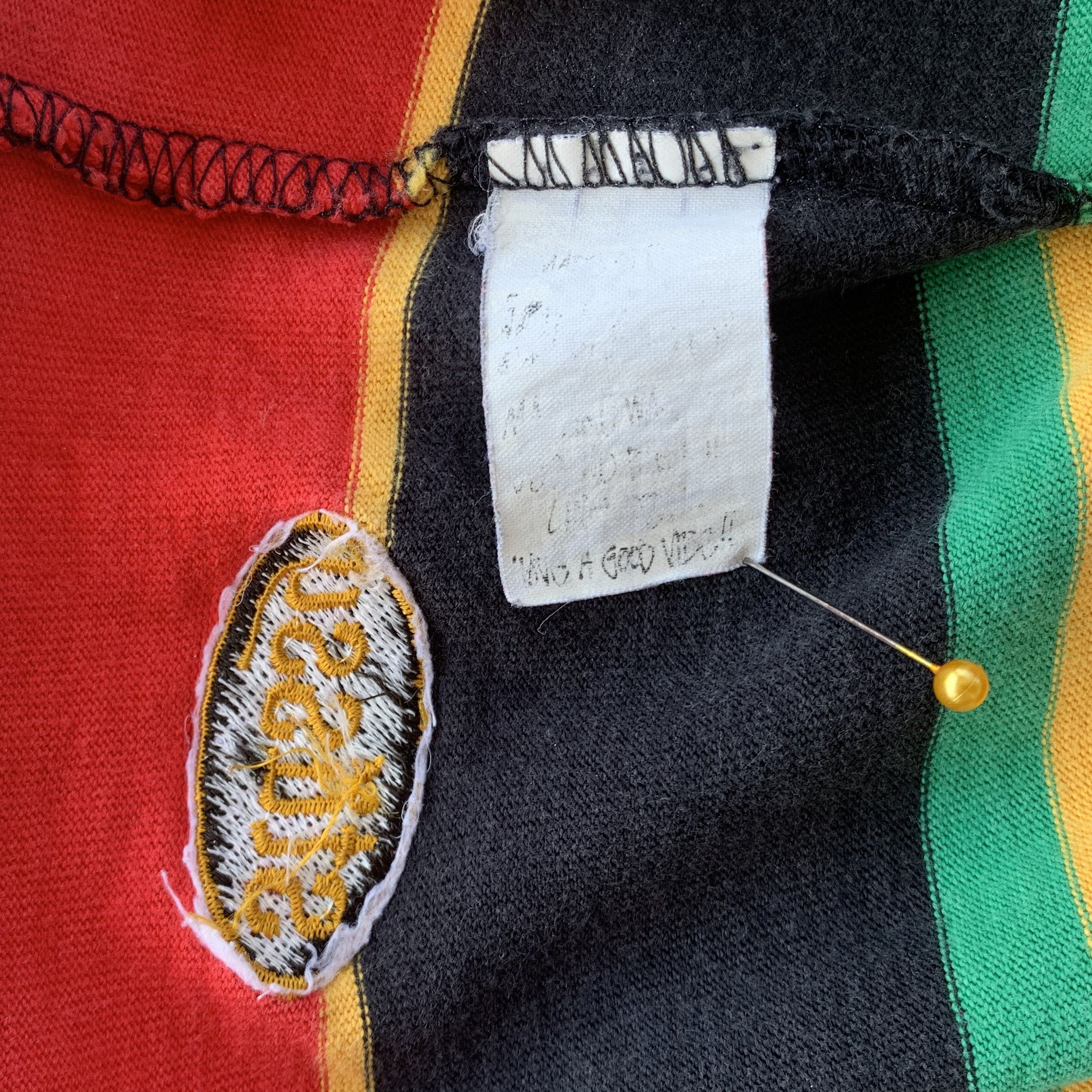 Stussy RARE Vintage 80s STUSSY T shirt Rasta Jamaica Striped Tee Size US XL / EU 56 / 4 - 5 Thumbnail