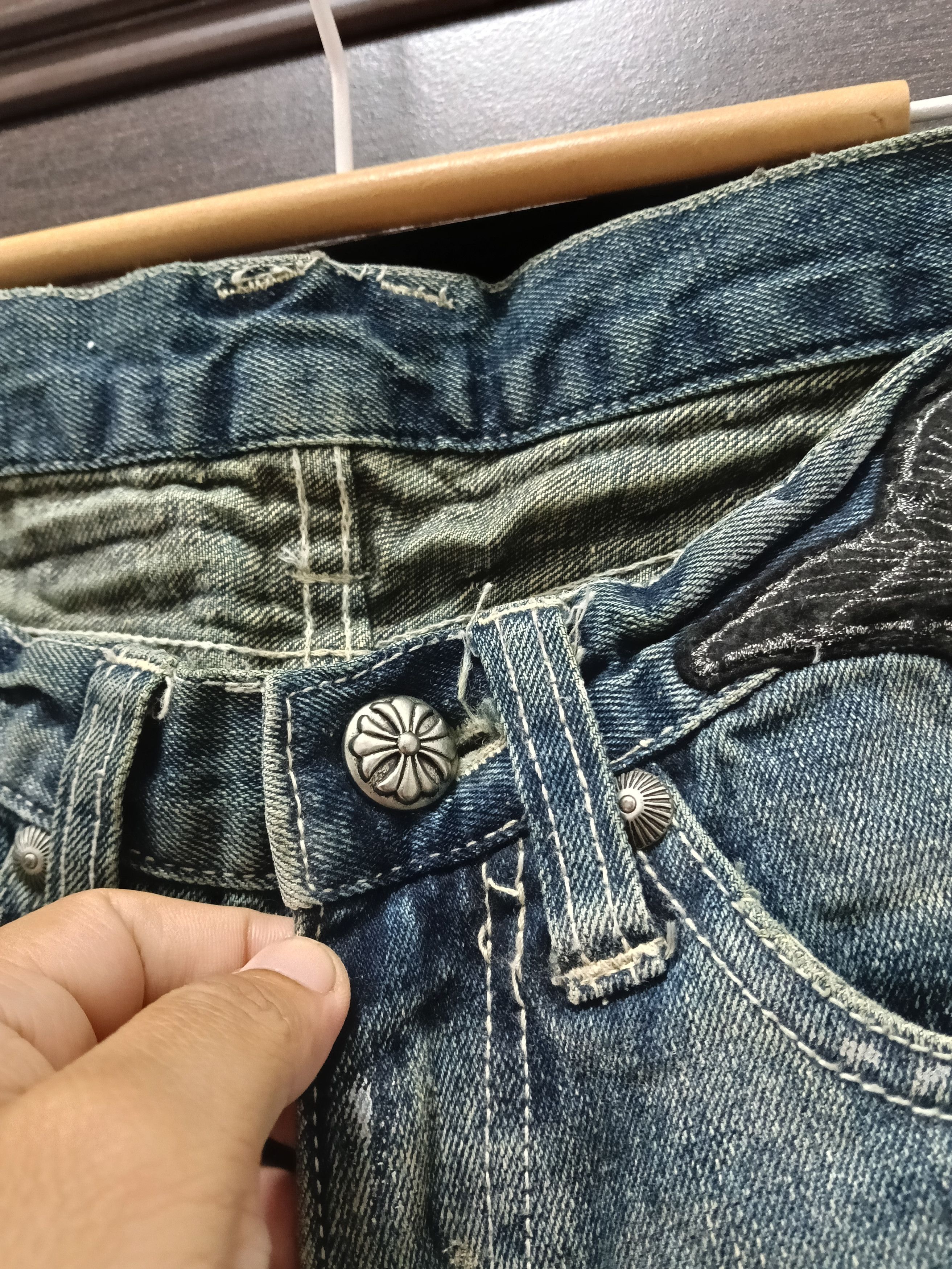 Le Grande Bleu (L.G.B.) 💥Flared Bootcut Trim.Co.Ltd Rock & Love Japanese Denim💥 Size US 29 - 8 Thumbnail