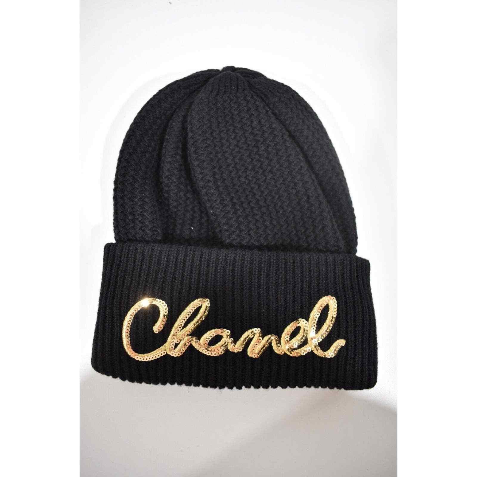 Chanel Chanel 22A Cashmere Sequin Beanie Winter Hat Cap Cloche Size ONE SIZE - 4 Thumbnail