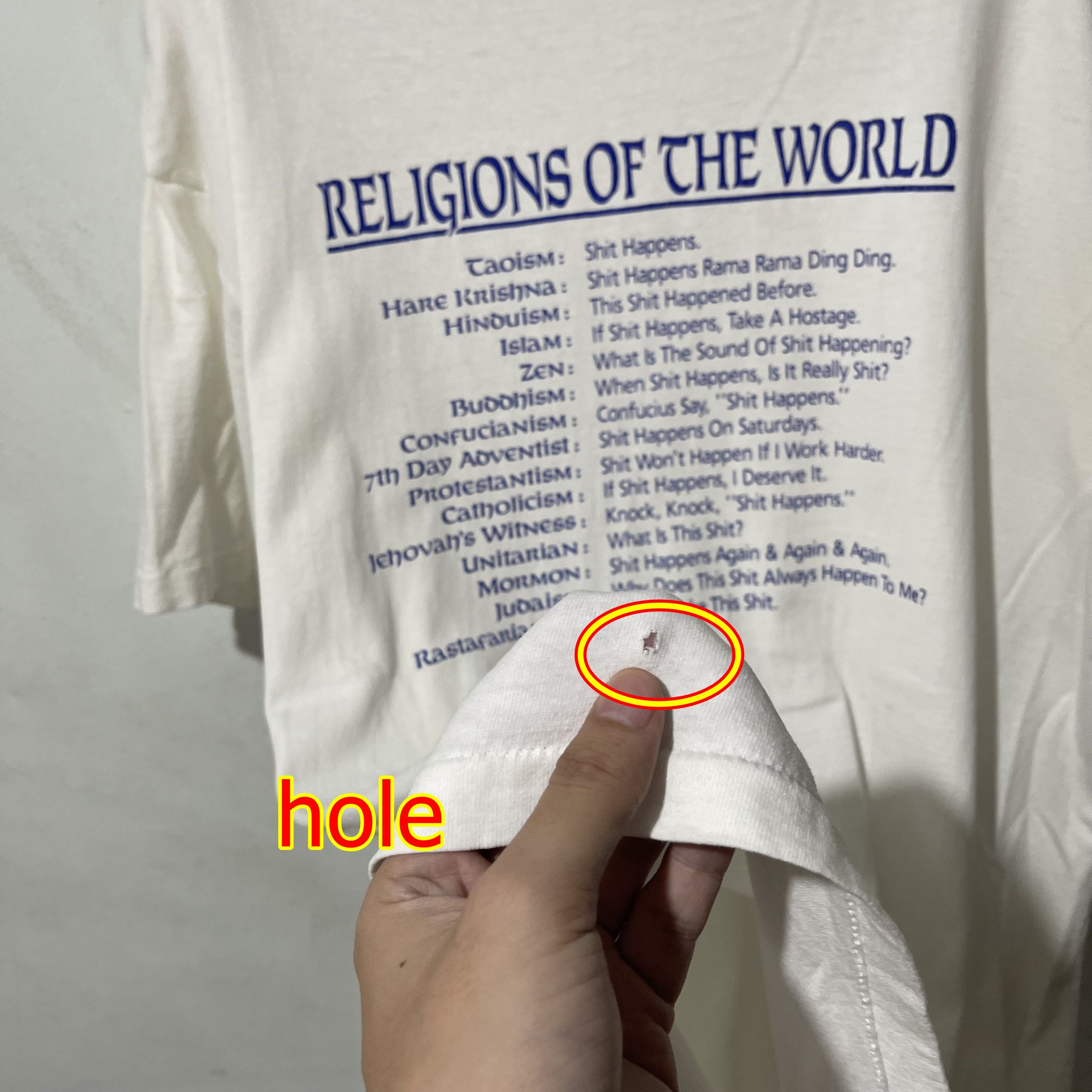 Vintage Vintage 90s Religions of the World T-Shirt Size US XL / EU 56 / 4 - 9 Thumbnail