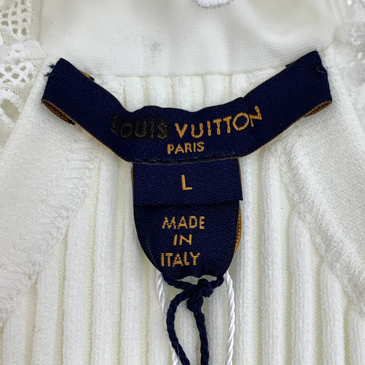 Louis Vuitton Louis Vuitton White Spliced Lace Sleeveless Knit Dress K26WX Size L / US 10 / IT 46 - 6 Thumbnail