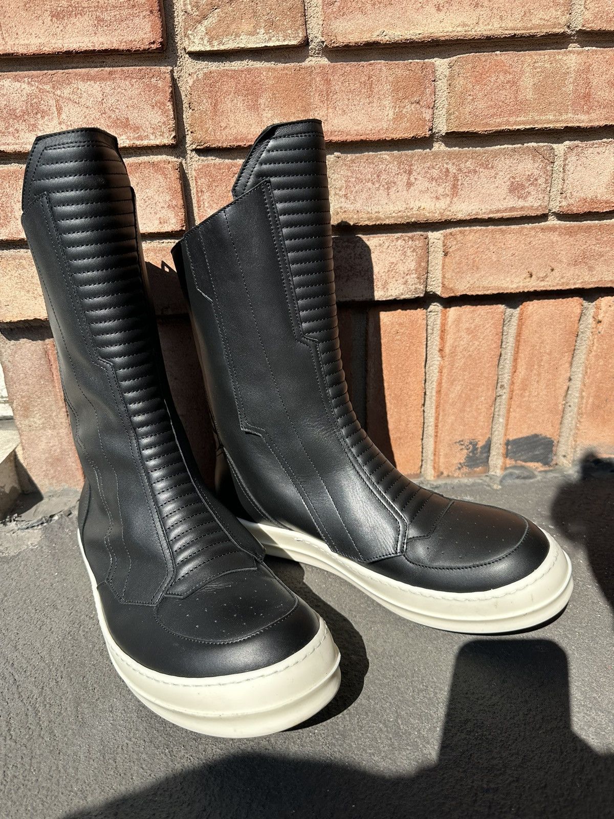 Rick Owens Rick Owens Hi Top Laceless DUNKS Moto sneaks 44 Size US 11 / EU 44 - 1 Thumbnail