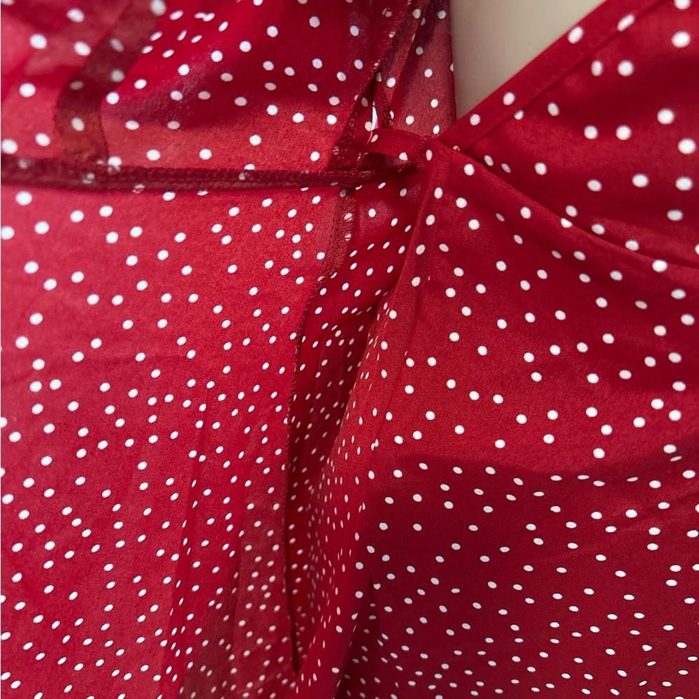 Shein SHEIN Red Polka Dot Mini Wrap Dress Size 6 Size M / US 6-8 / IT 42-44 - 4 Thumbnail