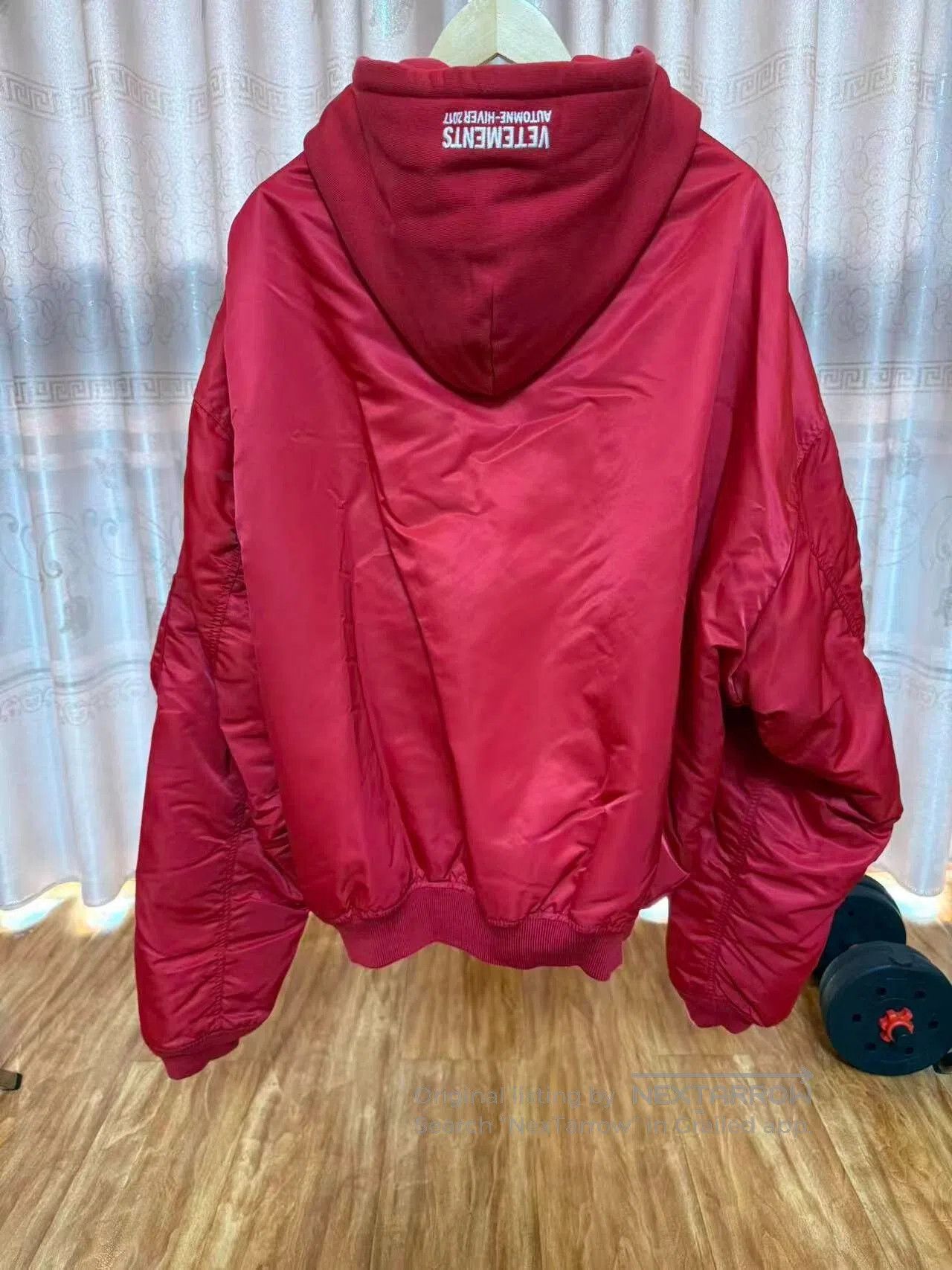Vetements Vetements 2017 Red Hooded Bomber Jacket. Size US XS / EU 42 / 0 - 2 Thumbnail