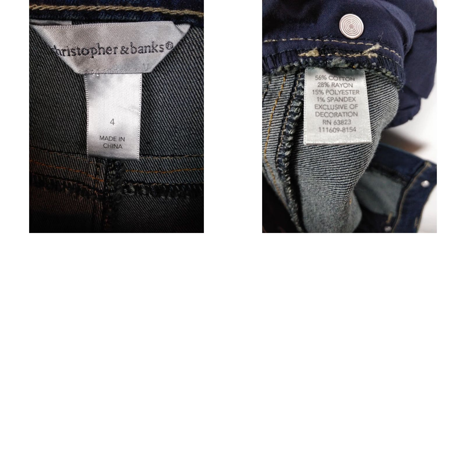 Vintage Christopher & Banks Jeans Womens Size 4 Pants Blue Denim Embroidered Pockets Jeans Womens 4 Blue Denim Embroidered Pockets Size 27" / US 4 / IT 40 - 8 Thumbnail