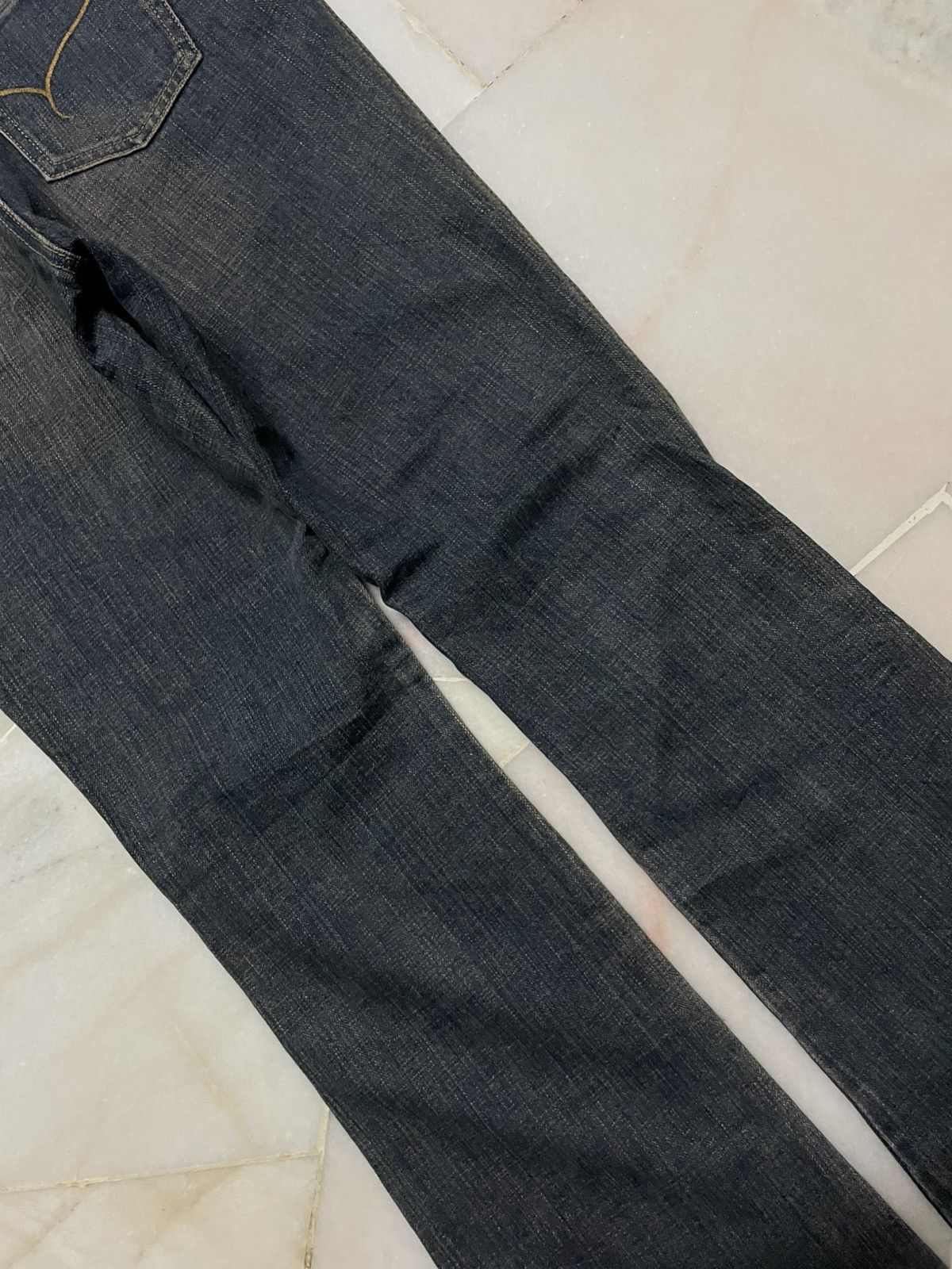 Japanese Brand 💥Flared💥Vintage 90’s Japanese Rusty Mudwash Sick Dark Jeans Size 28" / US 6 / IT 42 - 9 Thumbnail