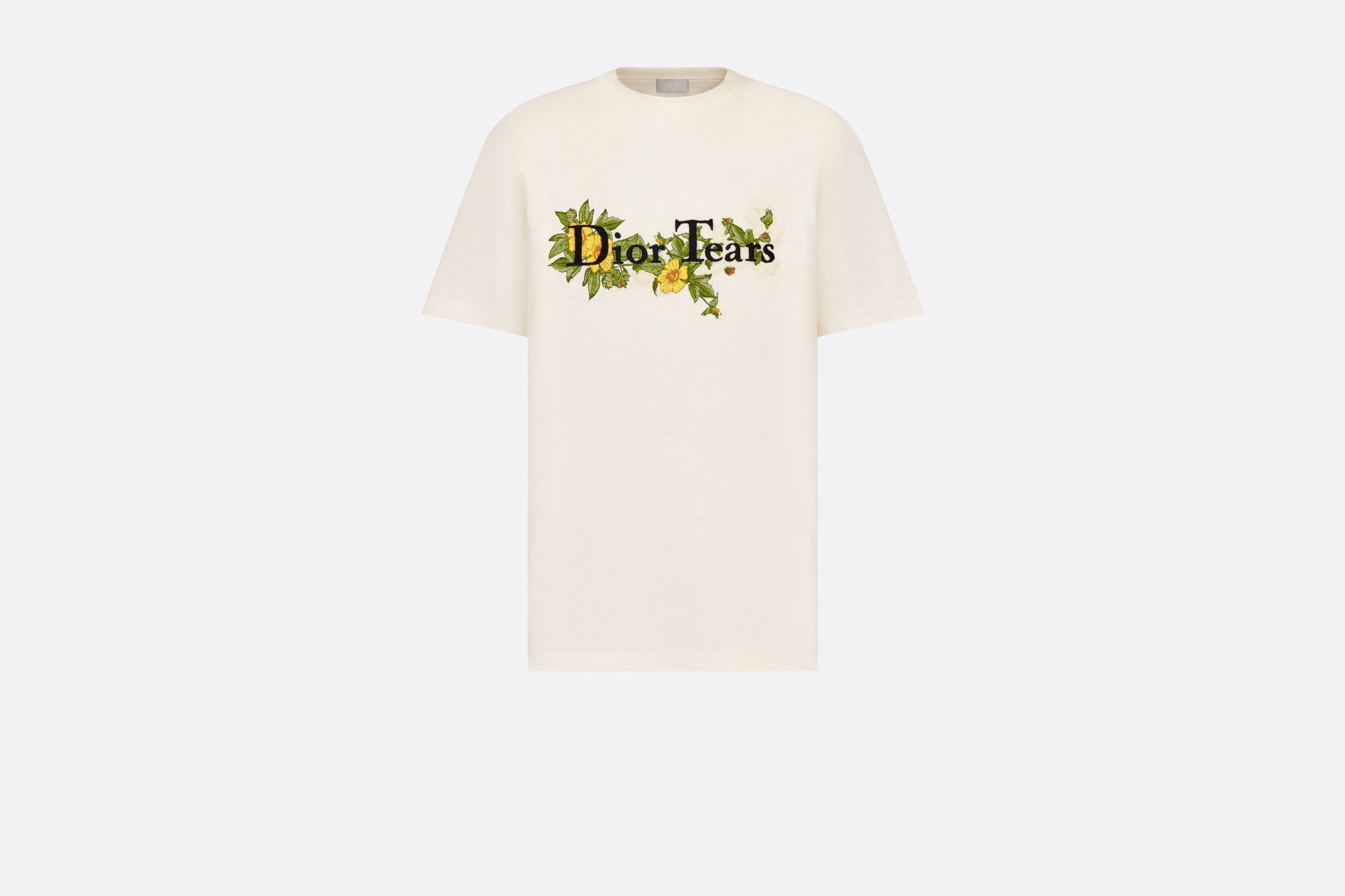Dior Relaxed-Fit DIOR TEARS T-Shirt White Slub Cotton Jersey Size US L / EU 52-54 / 3 - 1 Thumbnail