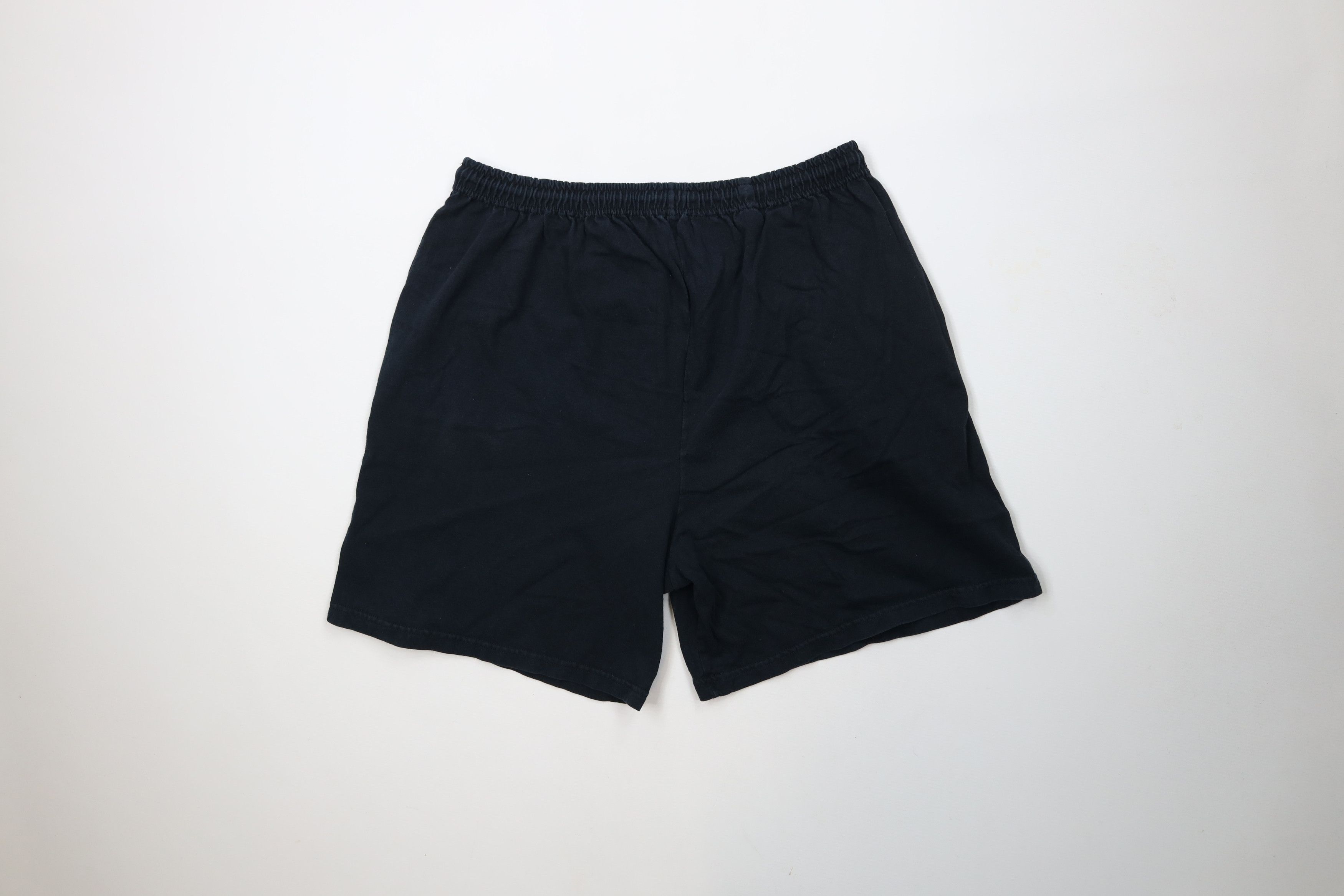 Vintage Vintage 90s Streetwear Blank Above Knee Cotton Shorts Black Size US 36 / EU 52 - 7 Thumbnail