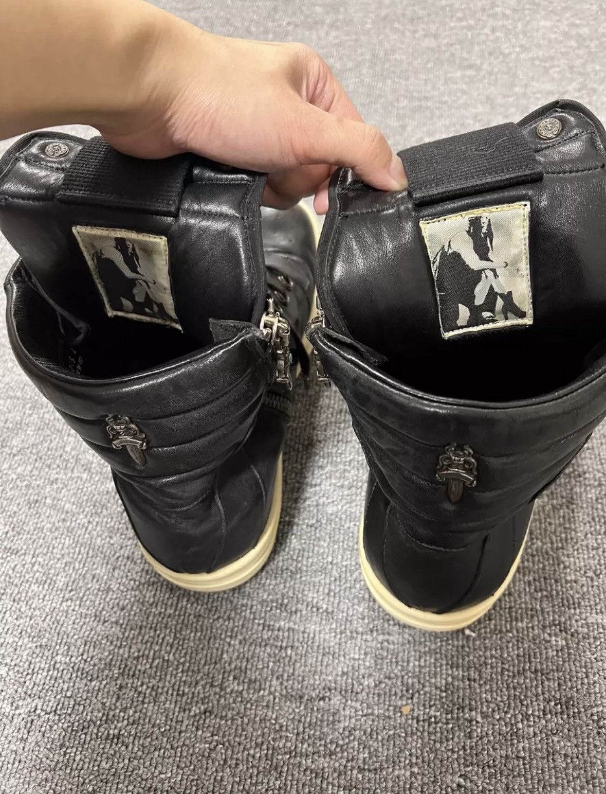 Rickowens chrome hearts boots