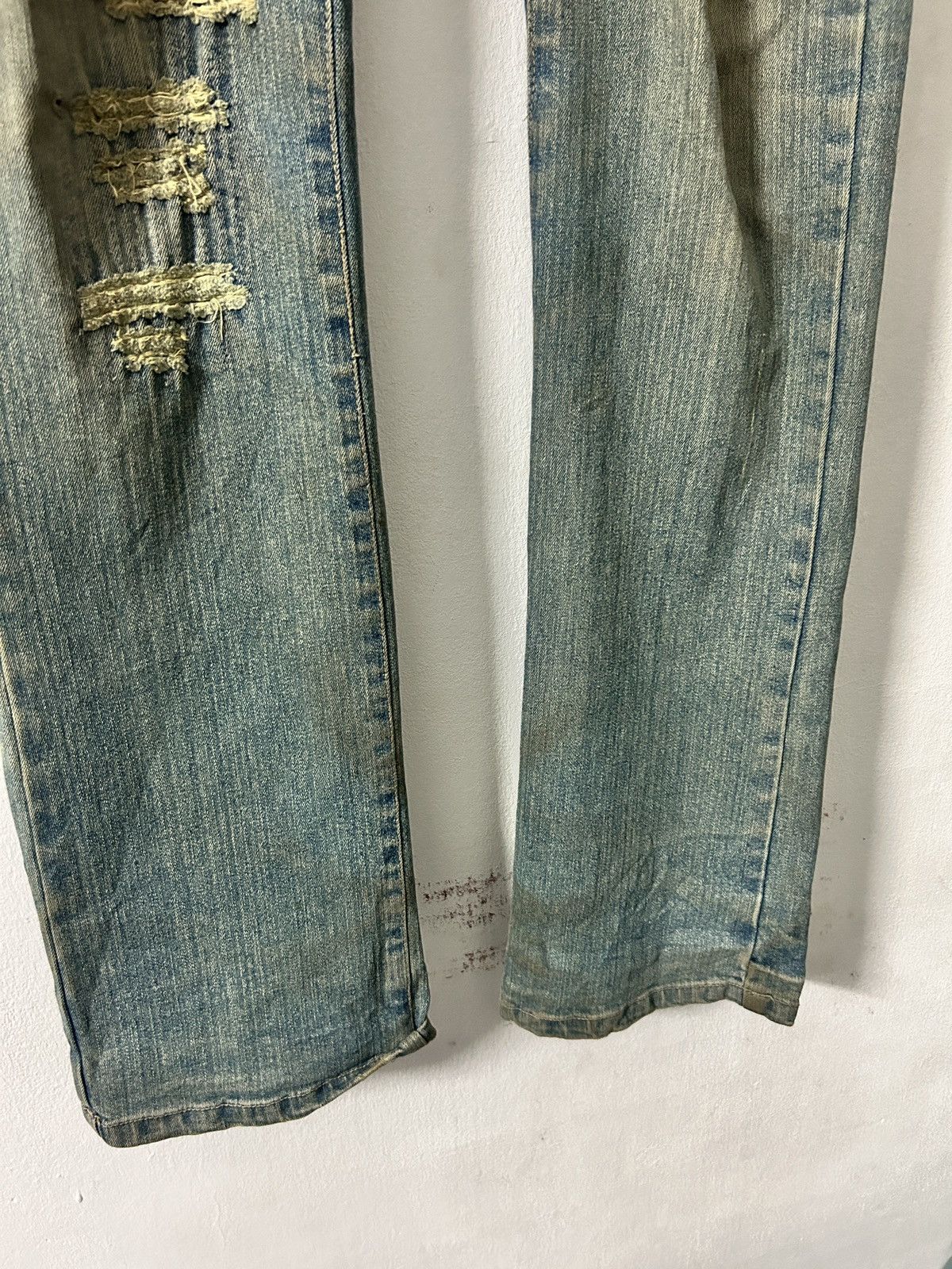 Japanese Brand Gumu international washed double waist jeans Size US 33 - 6 Thumbnail
