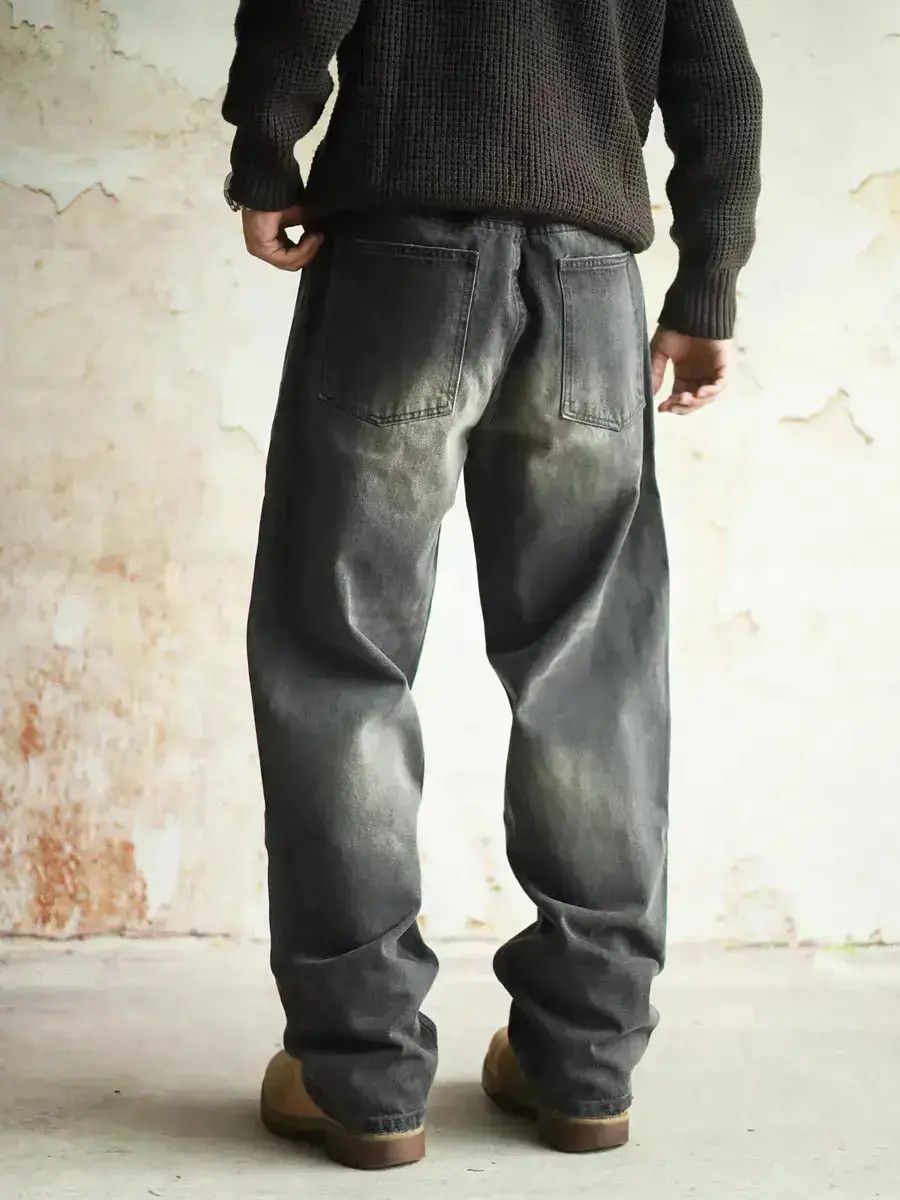 Japanese Brand Black and grey worn-in washed jeans Size US 30 / EU 46 - 3 Thumbnail