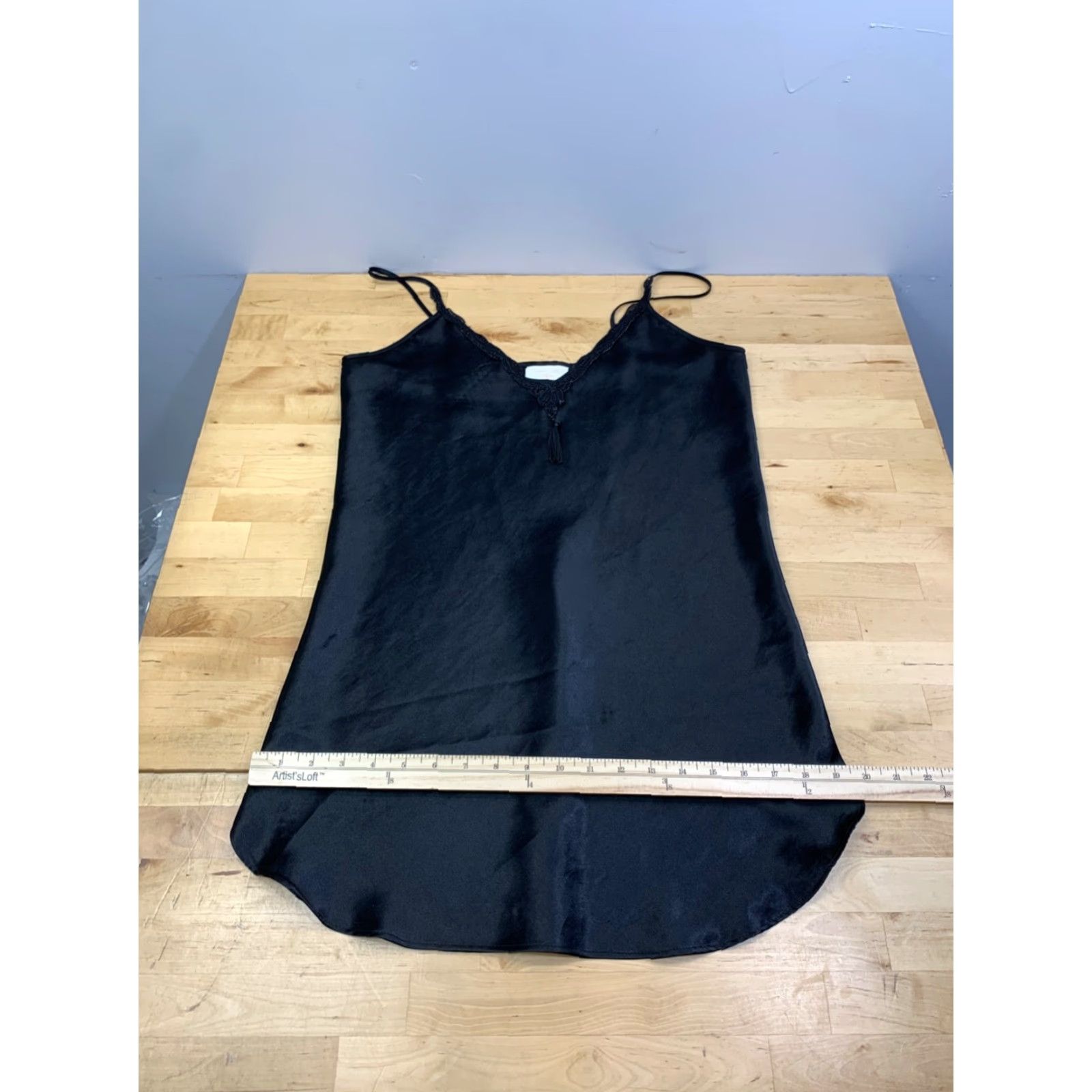 Vintage VINTAGE Inner Most Nightgown Womens S Black Satin Slip On 12760 Size ONE SIZE - 7 Thumbnail