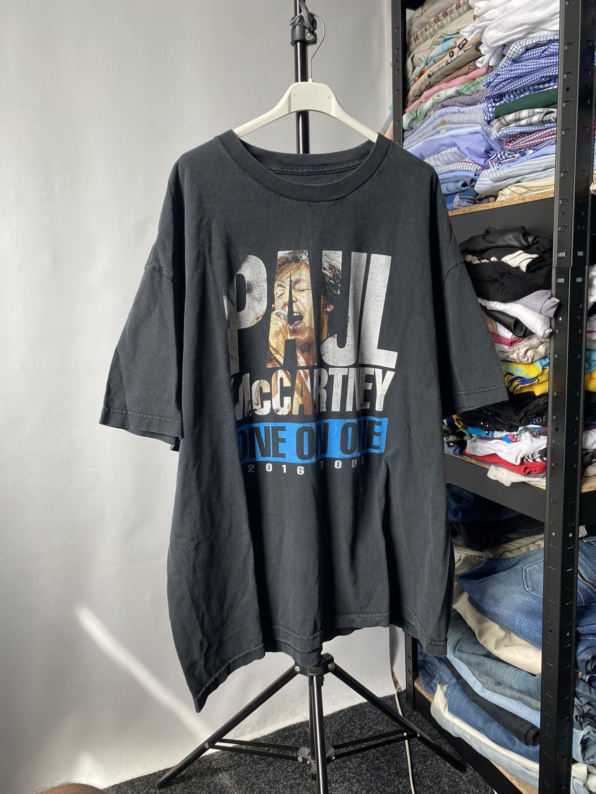 2016 Paul McCartney One On One Tour Faded Black Tee