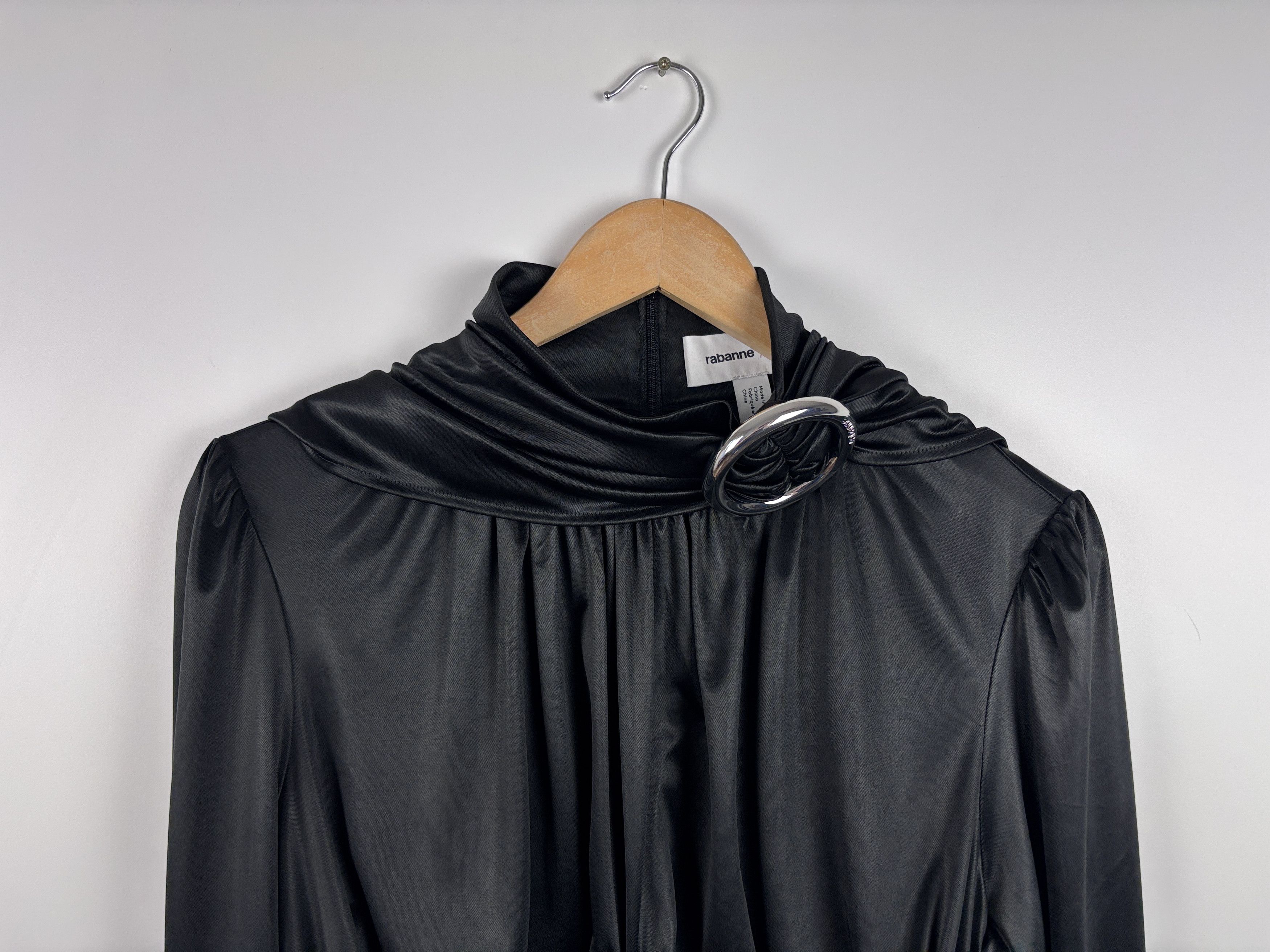 H&M × Paco Rabanne Paco Rabanne x H&M Blouse Buckle-Detail Top Black Size XL Size XL / US 12-14 / IT 48-50 - 2 Thumbnail