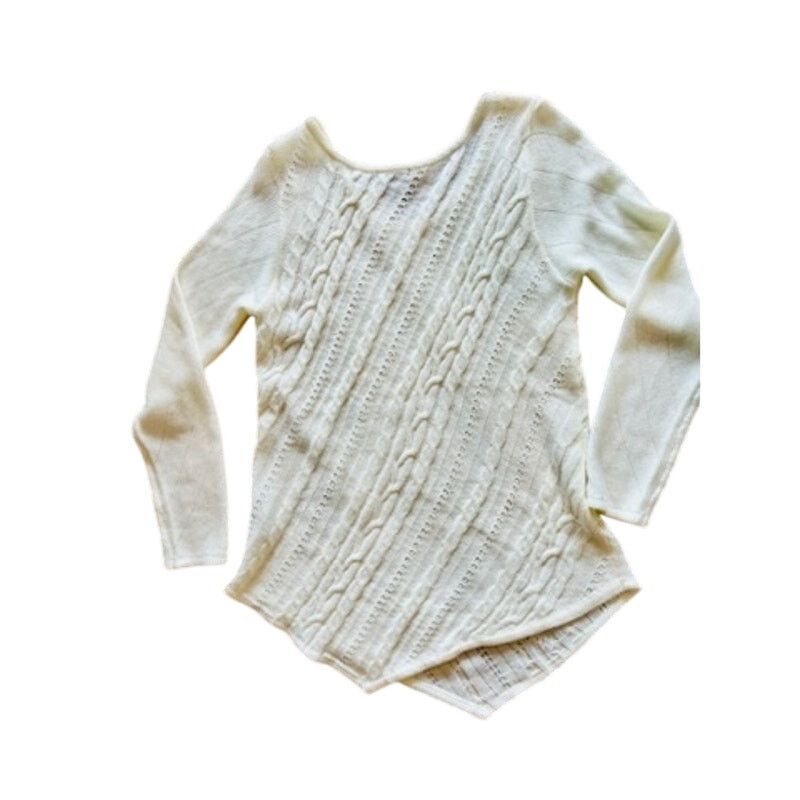 Other Metaphor Cream Asymmetrical Cable Knit Sweater XL Cottage Size XL / US 12-14 / IT 48-50 - 8 Thumbnail