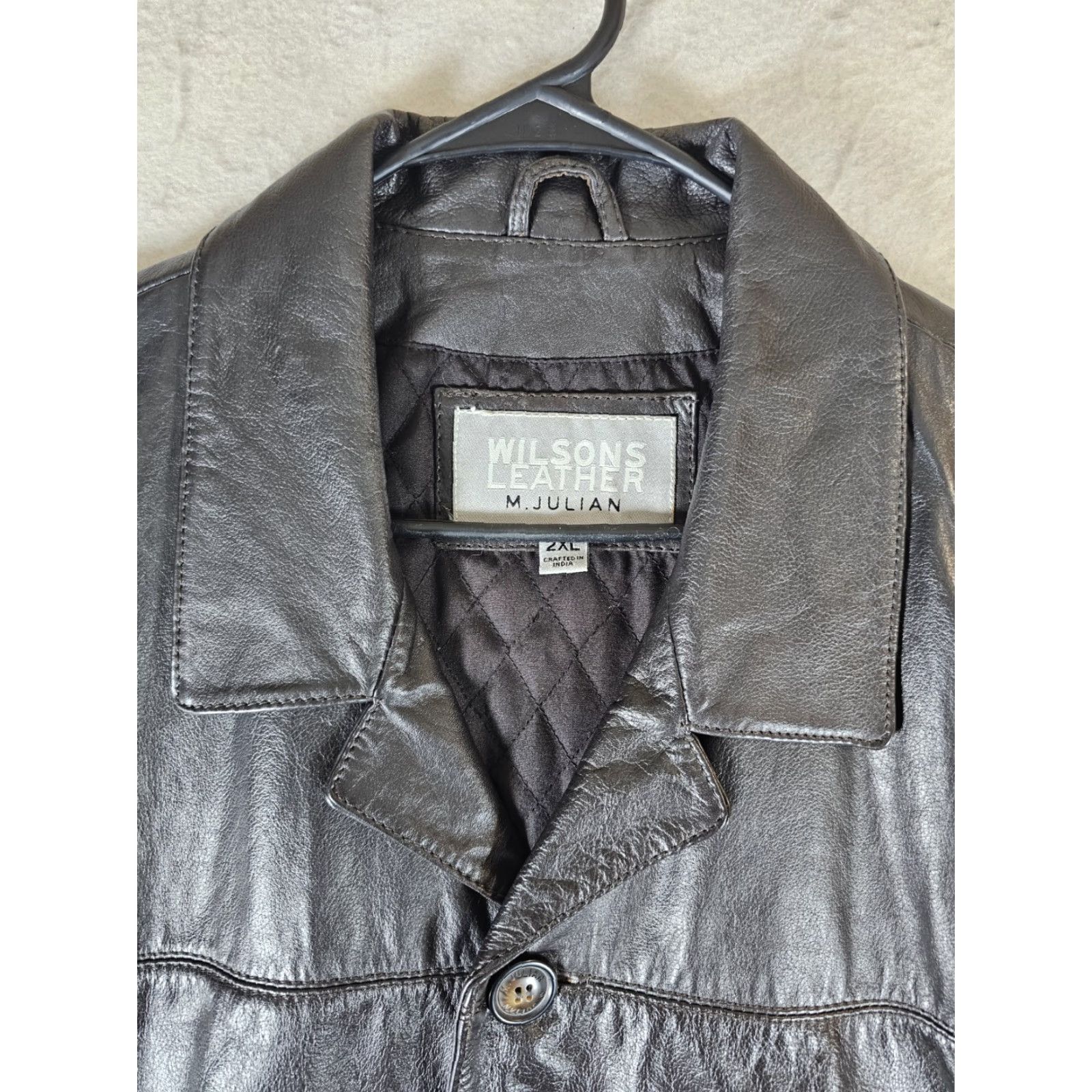 Vintage VINTAGE Wilsons Leather M. Julian Brown Leather Jacket Button-Up Mens 2XL Jacket Brown 90s Winters Vintage Mens Wrangler? Size US XXL / EU 58 / 5 - 2 Thumbnail