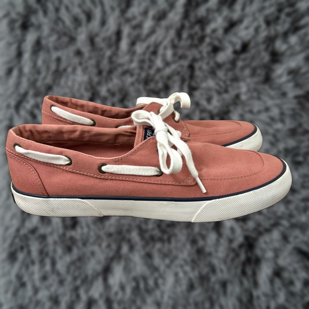 Sperry Sperry Top Sider Womens Pink Canvas 2 Eye Low Top Boat Shoes STS83189 Size 10 Casual Women Comfortable Breathable Rubber Outsole Modern Classic Shoes Size L / US 10 / IT 46 - 1 Thumbnail
