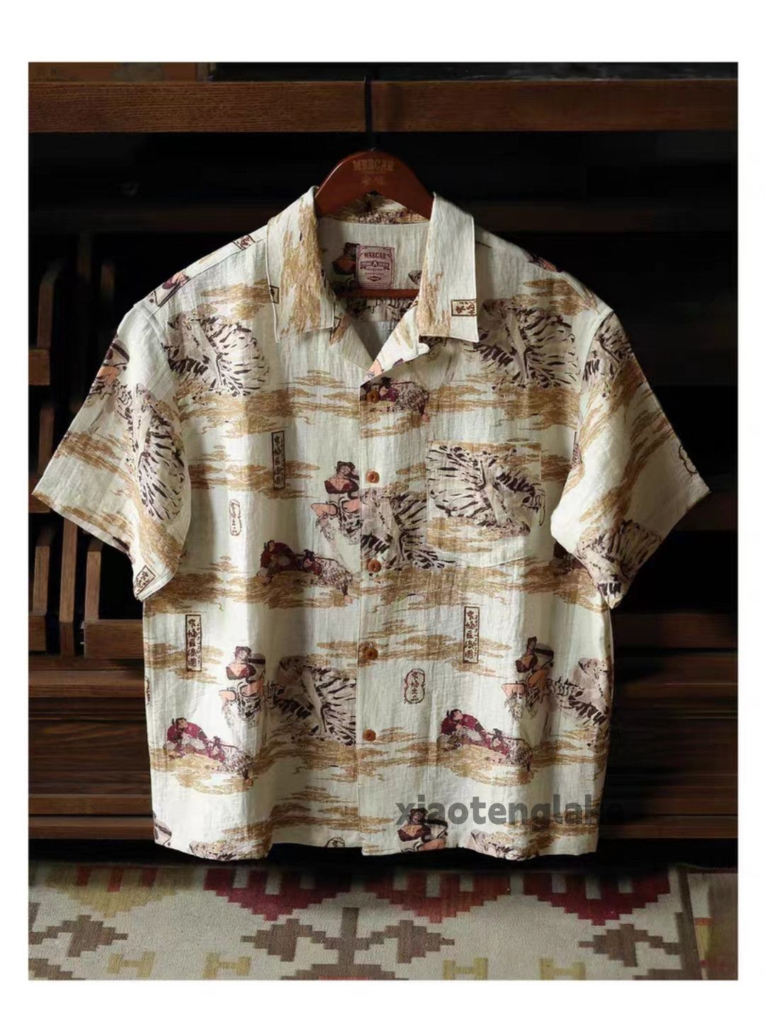 Unisex washed full pattern graphic party aloha shirts