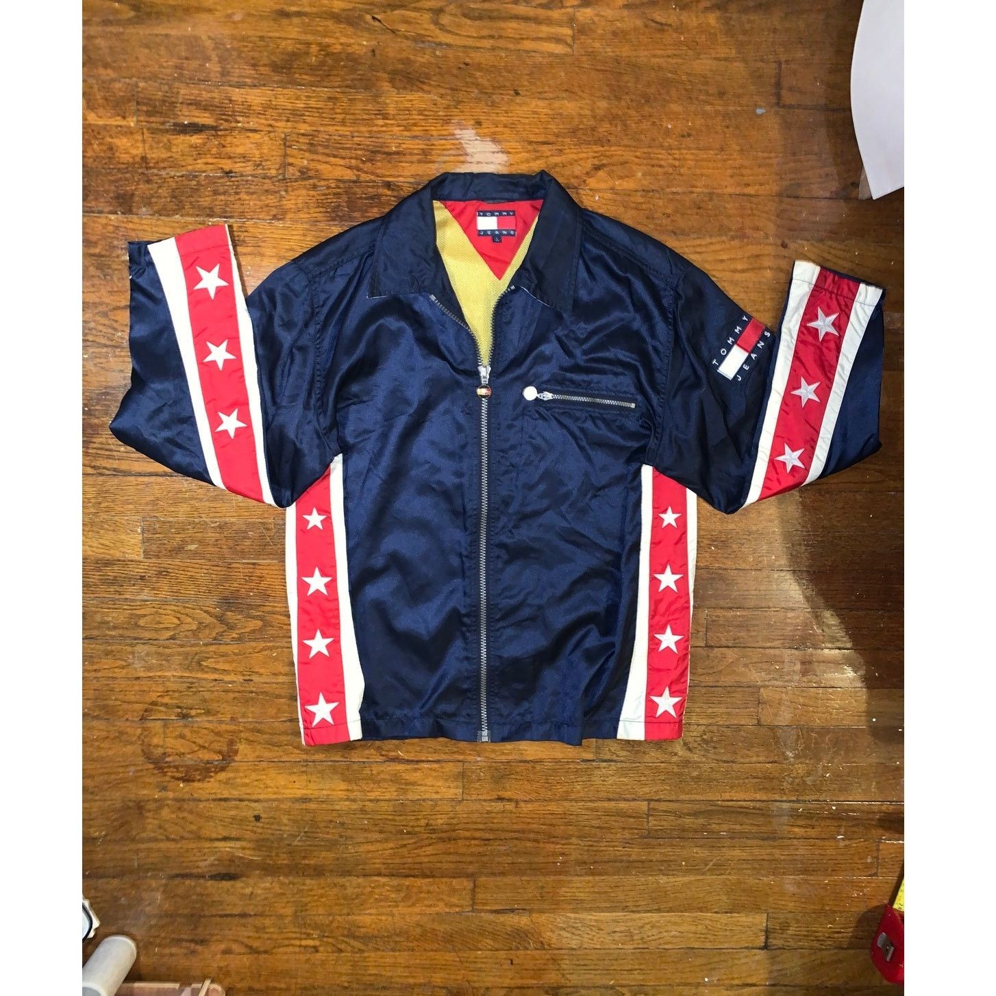 Tommy Hilfiger Vintage 90s Tommy Jeans Jacket Large USA Flag Stars Korea Size US L / EU 52-54 / 3 - 2 Thumbnail