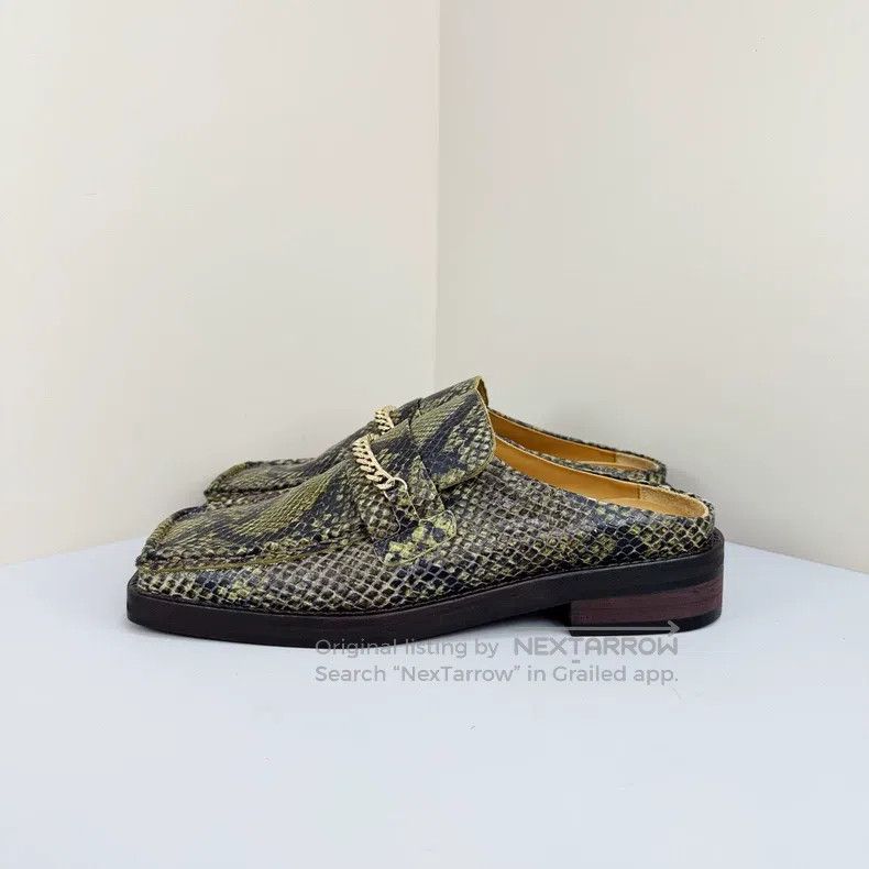 Martine Rose Martine Rose Snake-patterned chain square-toed loafers Size US 5.5 / EU 38 - 2 Thumbnail
