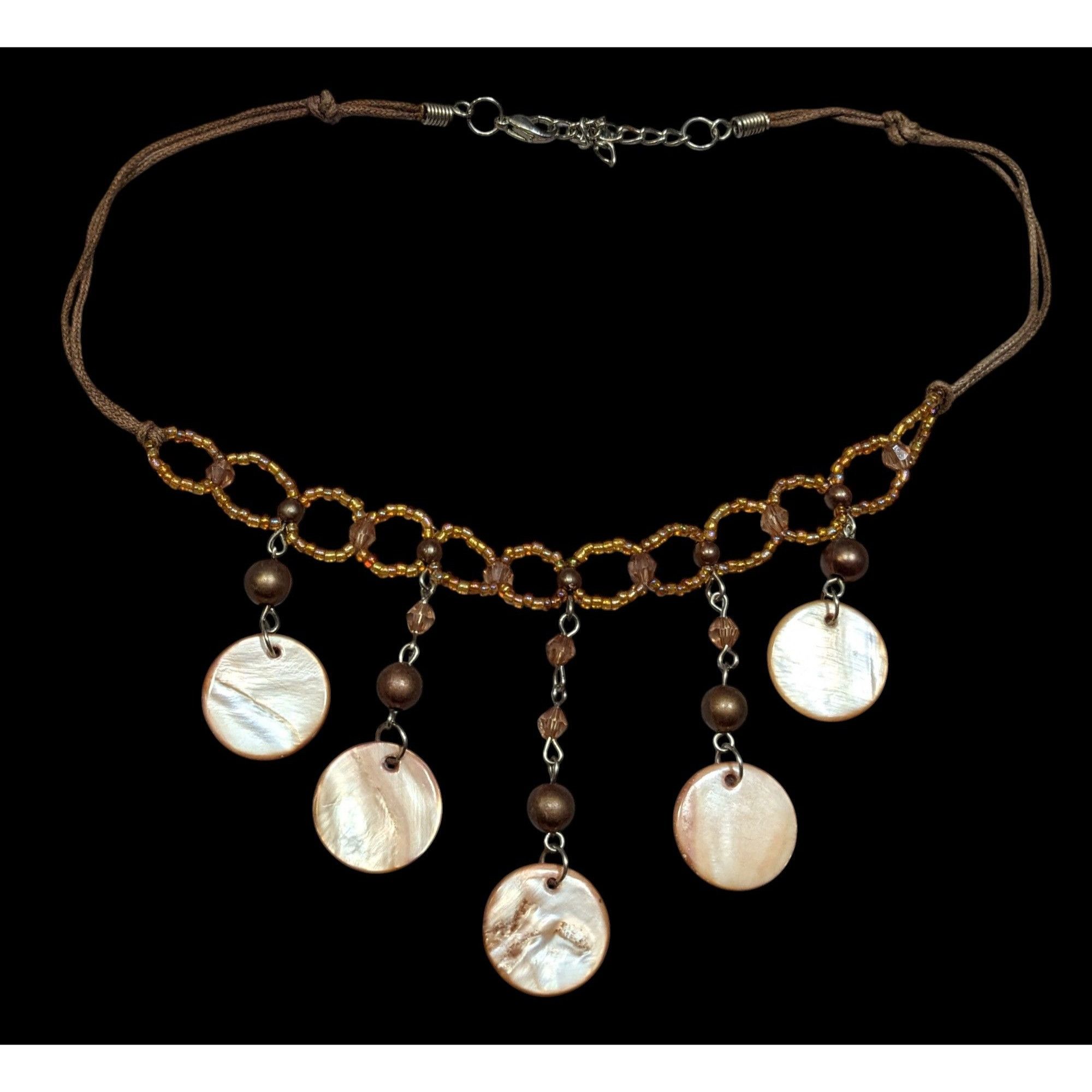 Other Bohemian Brown Glass And Shell Fringe Necklace Size ONE SIZE - 1 Thumbnail