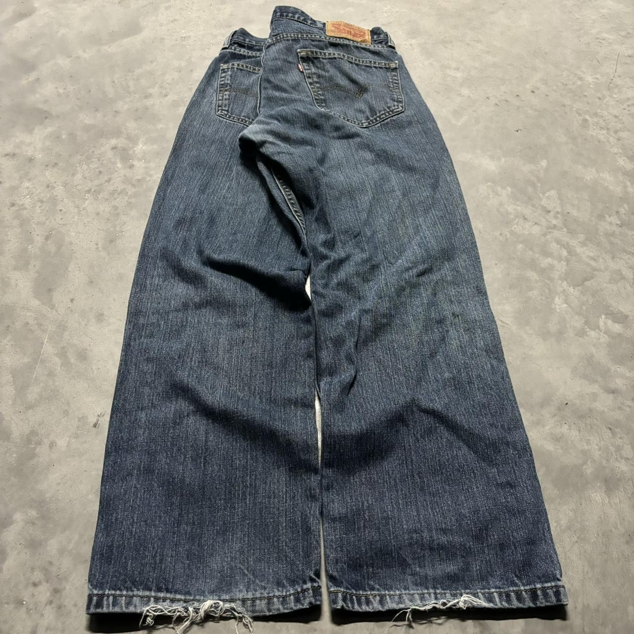 Levi's × Vintage Crazy Vintage Y2K/2000s Grunge Levi’s Dark Wash Distressed Denim Jeans! Size US 34 / EU 50 - 4 Thumbnail