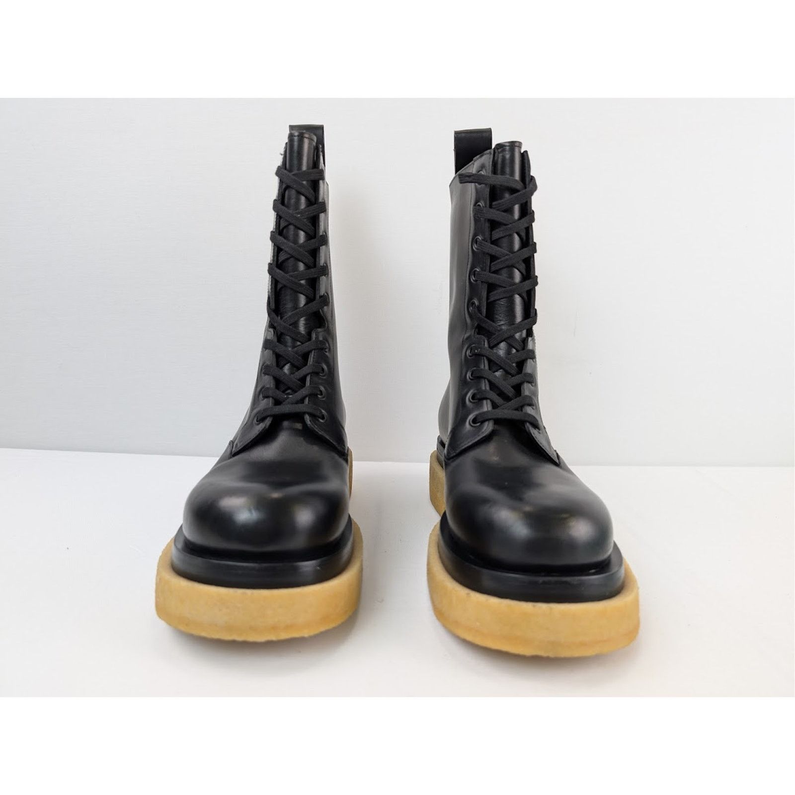 Bottega Veneta o1rshd1 Military Calf Lug Boots in Black Size US 7 / EU 40 - 9 Thumbnail
