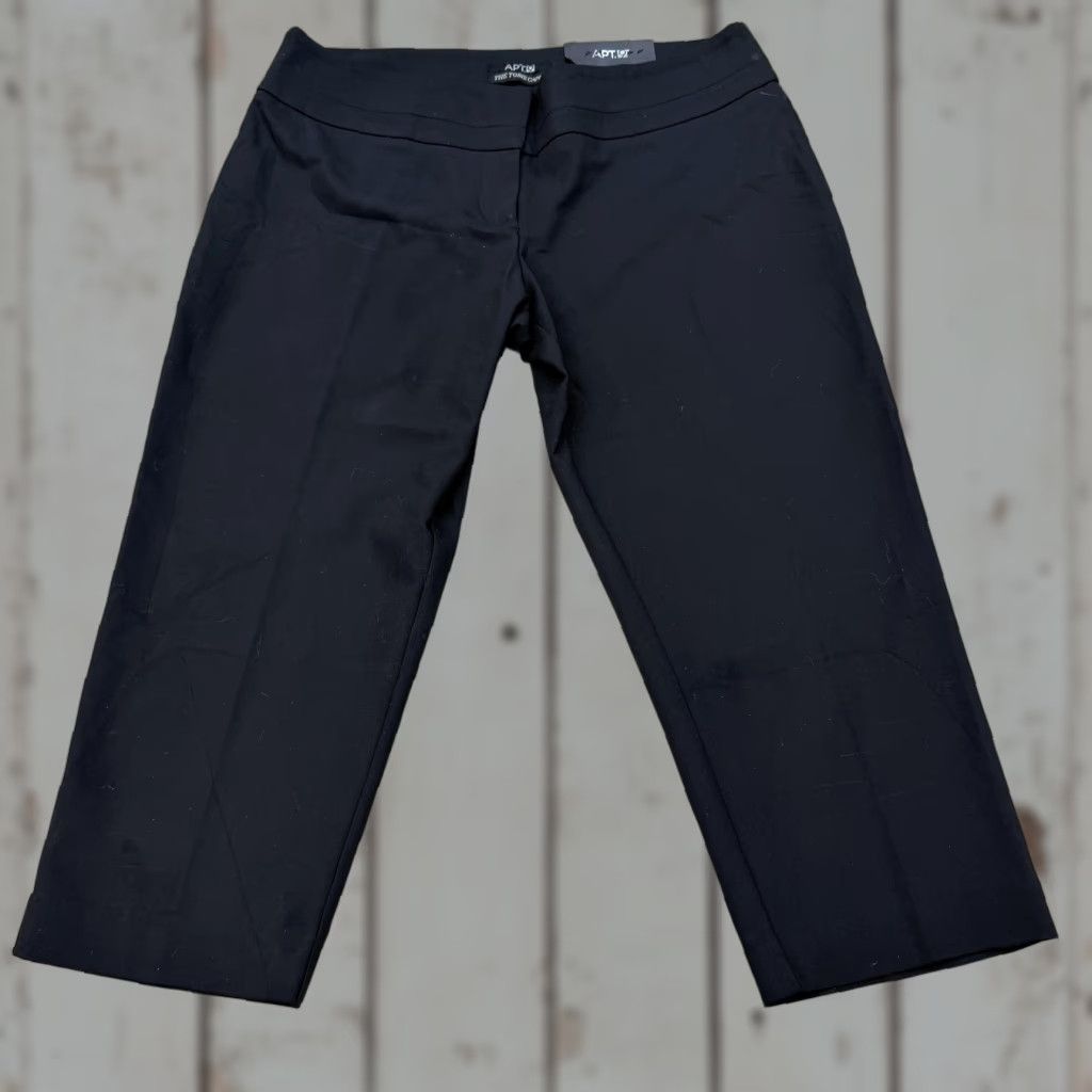 Apt. 9 Apt 9 The Torie Capri Pants Womens 12P Black Mid Rise Straight Dressy Work Size 34" / US 12 / IT 48 - 1 Thumbnail