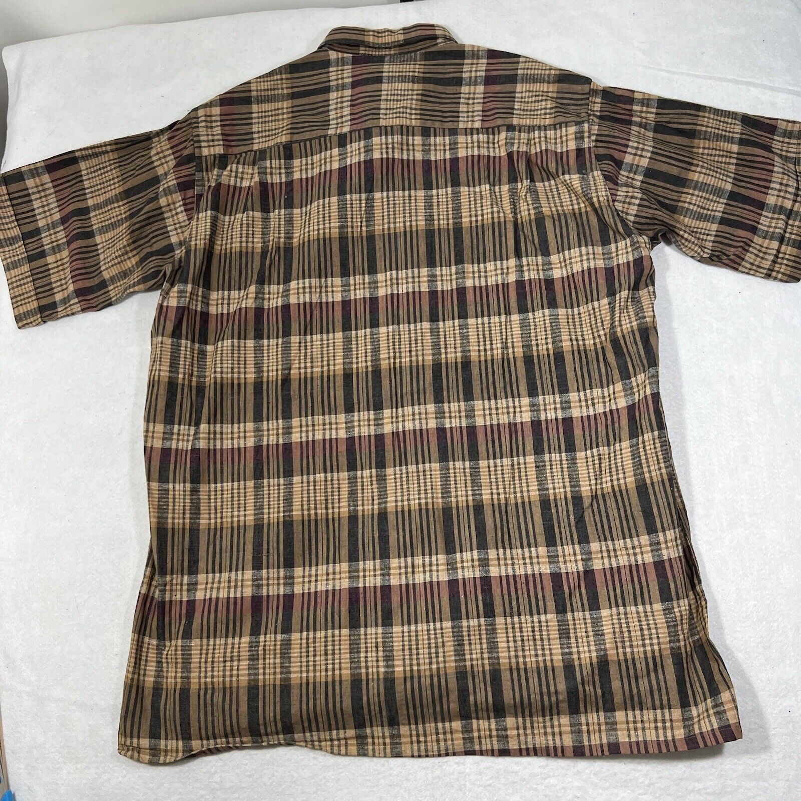 Other Donzini Collection Linen Blend Plaid Striped Button Shirt Size US L / EU 52-54 / 3 - 9 Thumbnail