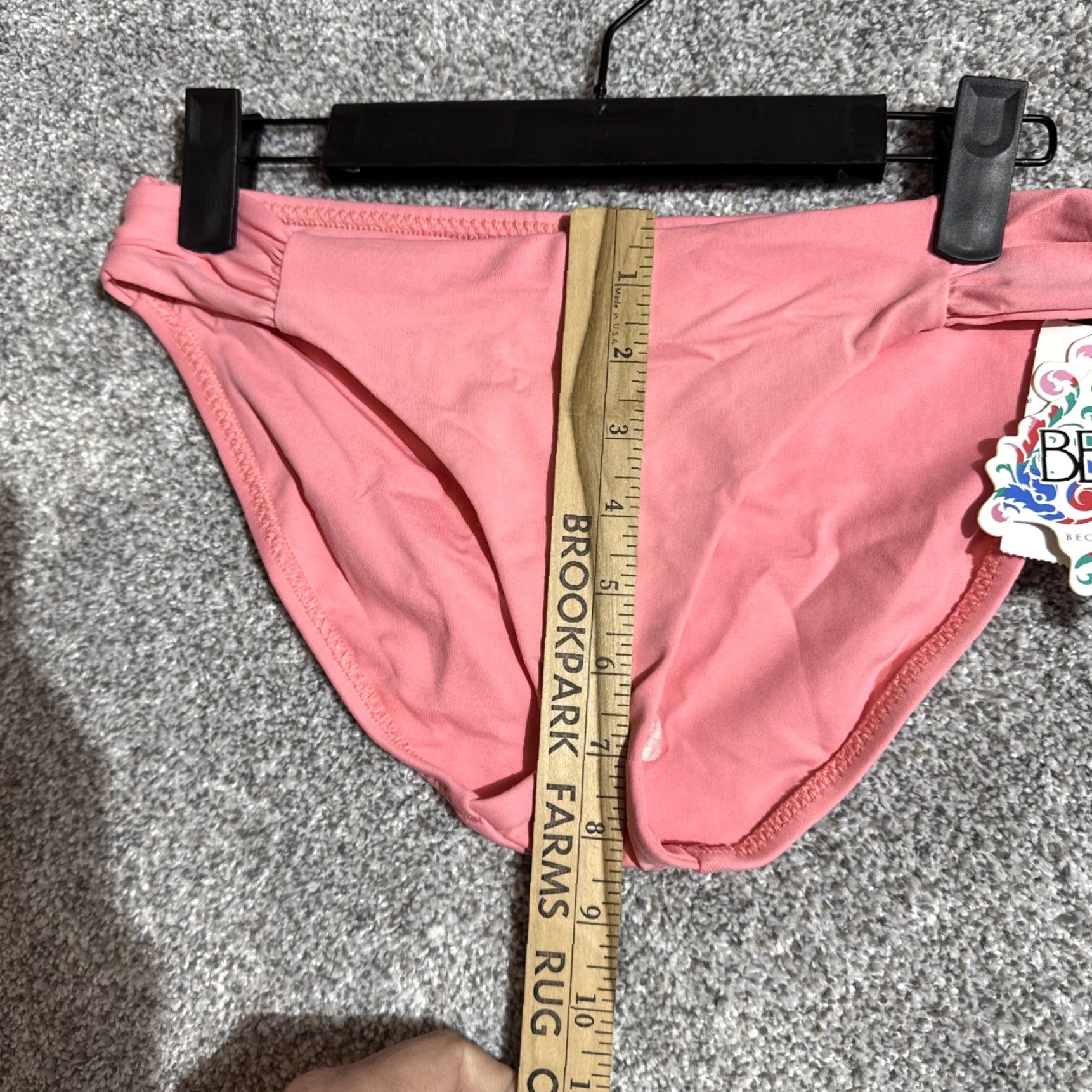Vintage Becca Bikini Bottoms Womens Size S Chic Minimalist Retro Swimwear Y2K Style Pink Nylon Spandex Beach Women Bottoms Size 28" / US 6 / IT 42 - 5 Thumbnail