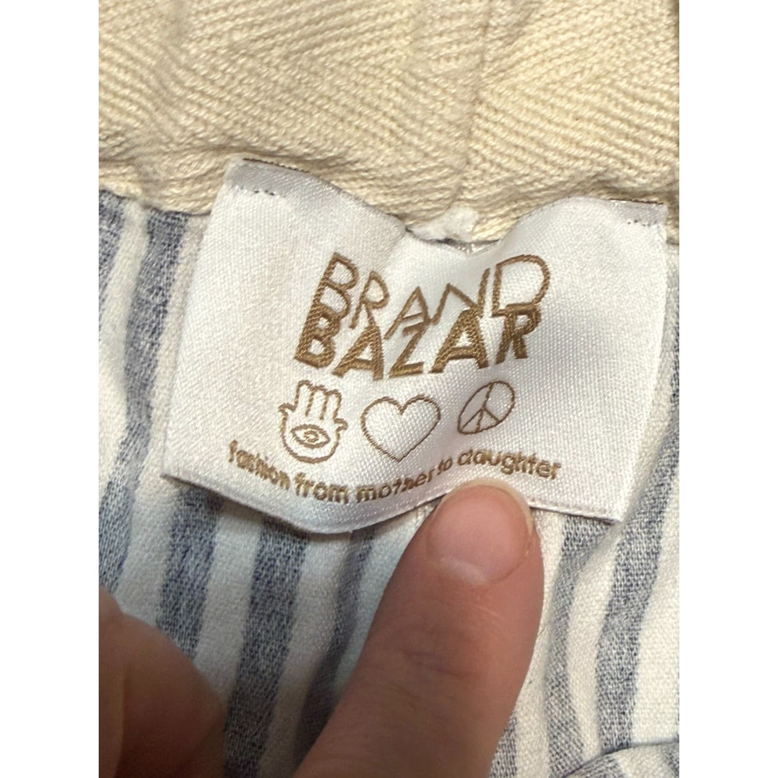 J Brand Brand Bazar Pants Women's Size 26? White Blue Striped Pull On Tie Waist Size 26" / US 2 / IT 38 - 3 Thumbnail
