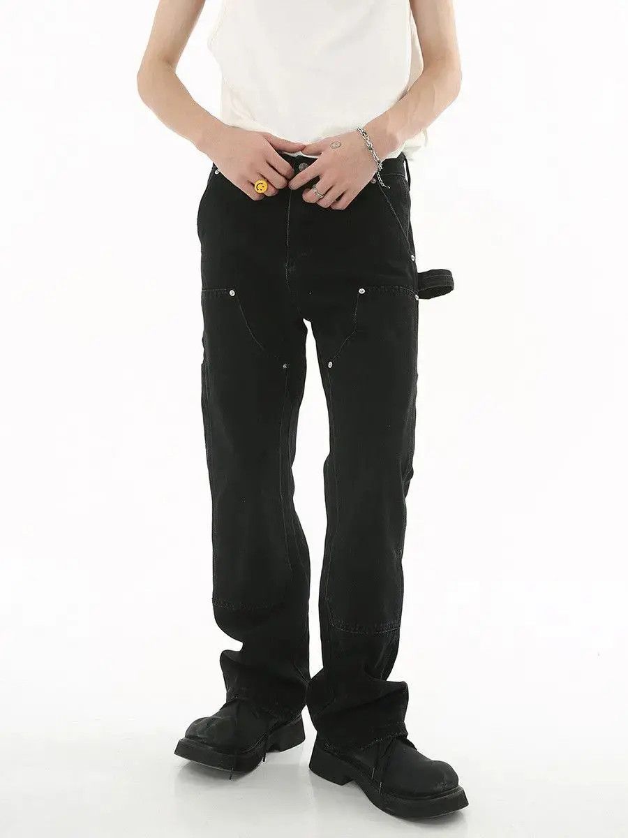 Japanese Brand Retro loose straight leg wide leg jeans Size US 32 / EU 48 - 3 Thumbnail