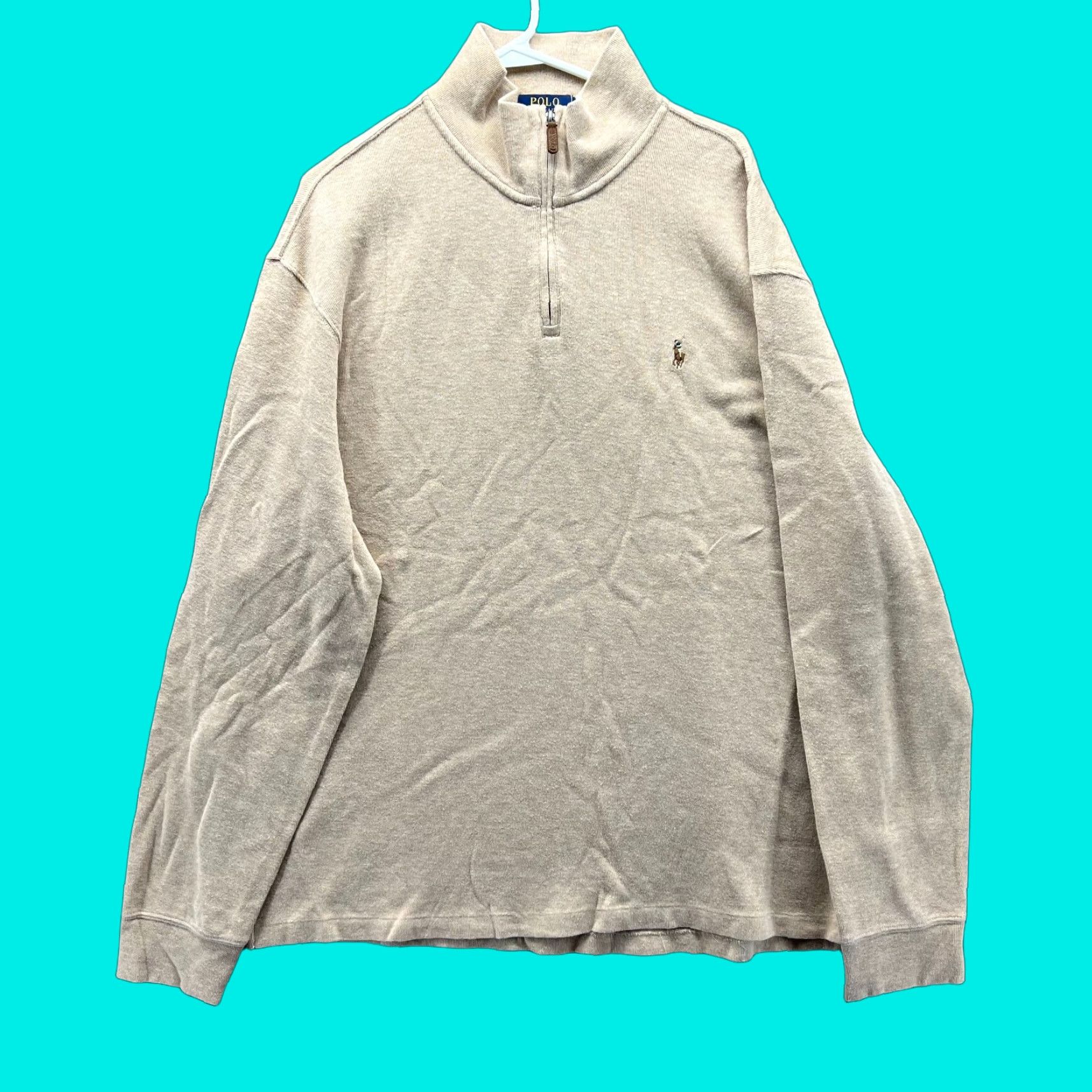 Polo Ralph Lauren Polo Ralph Lauren Sweater Shirt Men XXL Beige Pullover Knit Fleece Logo Size US XXL / EU 58 / 5 - 1 Thumbnail