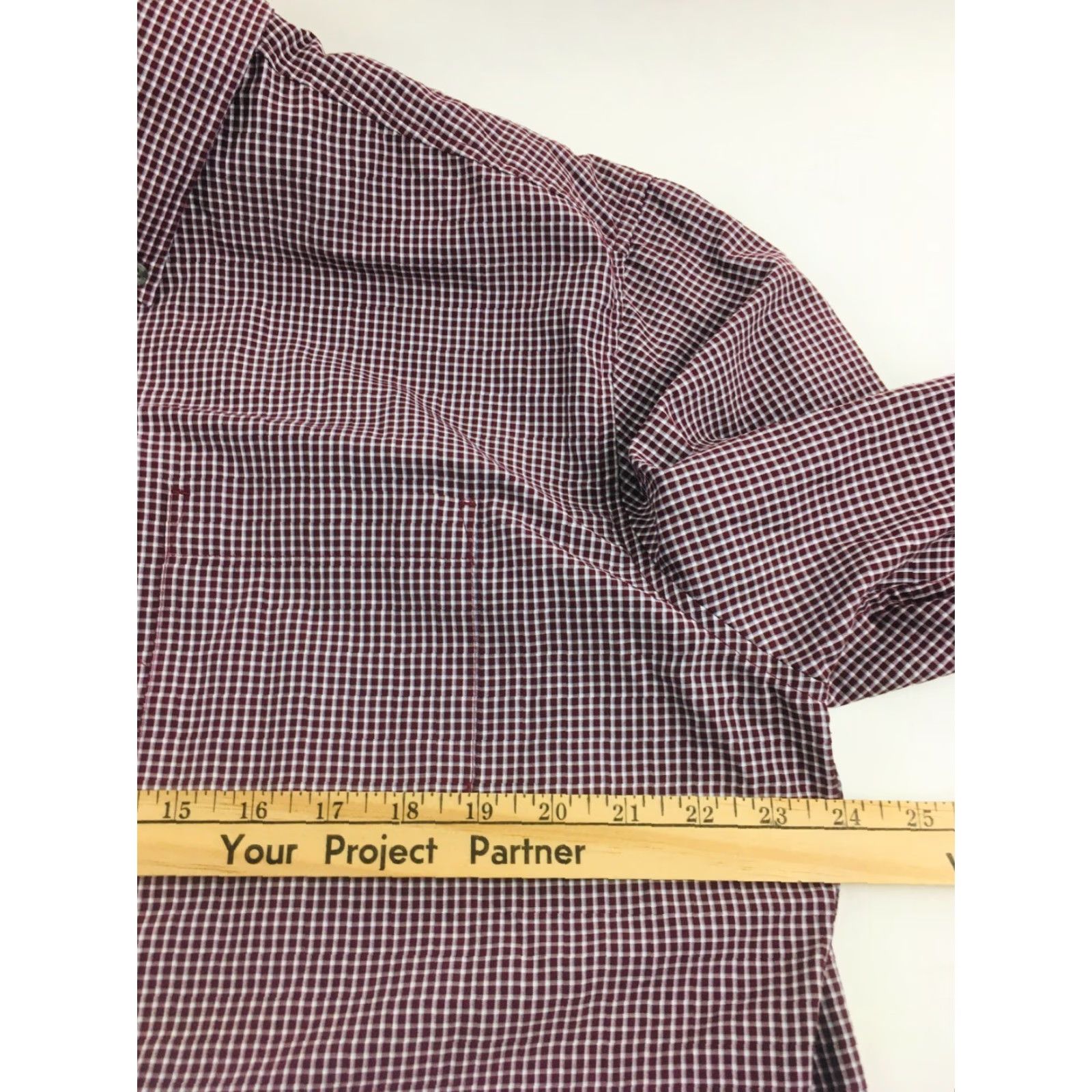 Eddie Bauer Eddie Bauer Shirt Men's XL Maroon White Check Button-Down Long Sleeve Classic Fit Size US XL / EU 56 / 4 - 6 Thumbnail