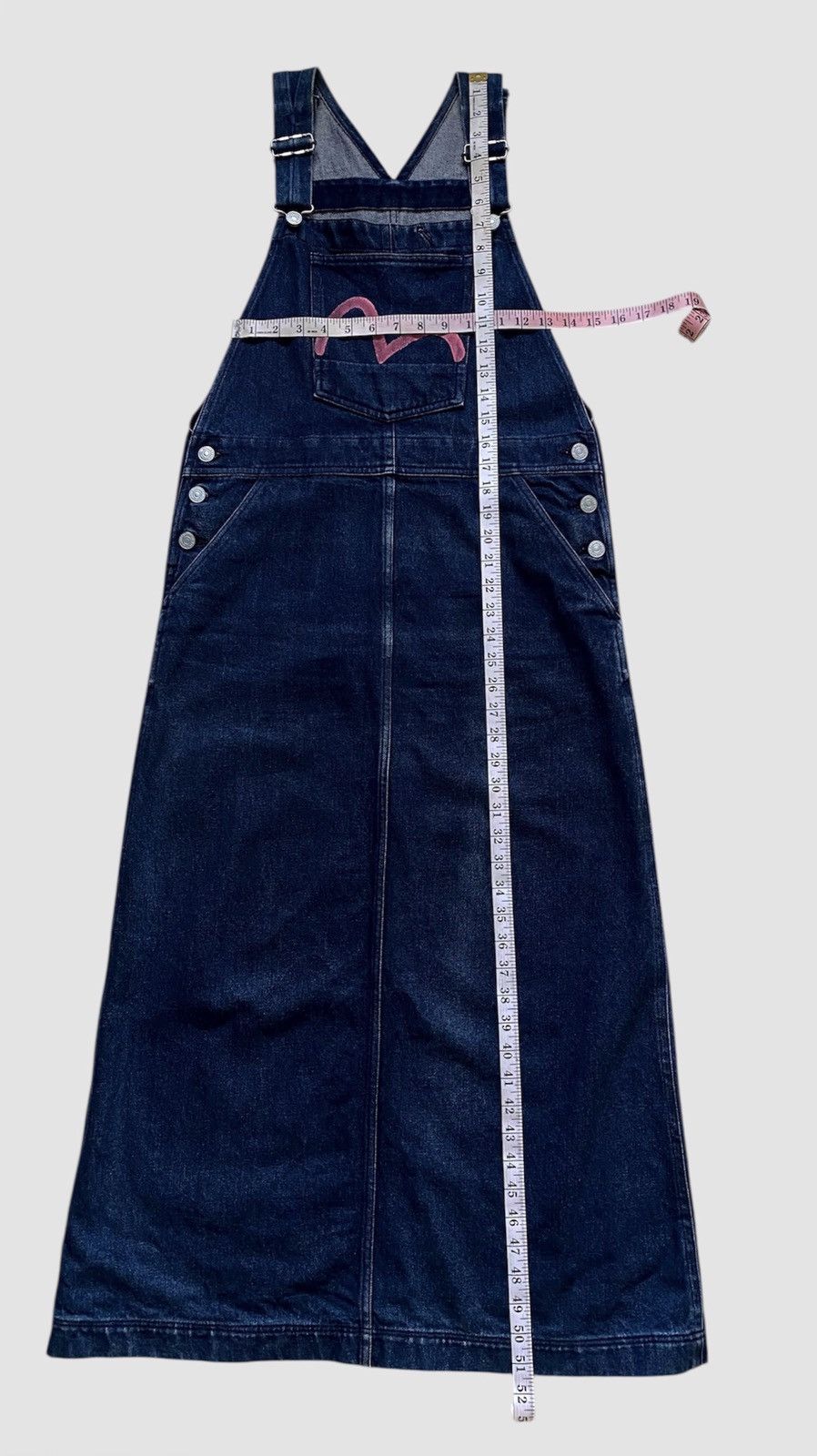 Evisu Vintage Evisu Donna Denim Pinafore Maxi Dress Size L / US 10 / IT 46 - 12 Thumbnail