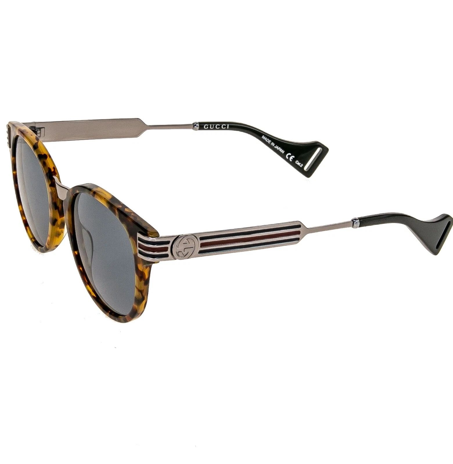 Gucci GUCCI Stripe GG0586S 0586 Ruthenium Aviator Sunglasses 004 Size ONE SIZE - 4 Thumbnail