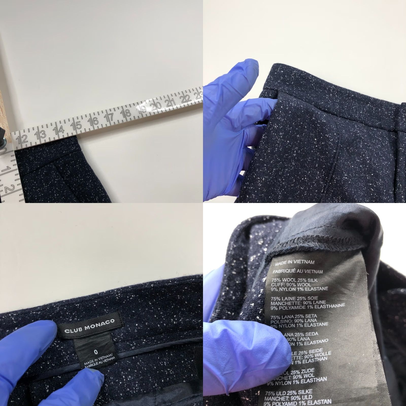 Club Monaco Club Monaco Pants Jogger Mid Rise Wool Silk Blue 0 30W 25L Inseam 25in Pockets Women Modern Straight Front Front Flat Front Pocketed Size 25" / US 0 / IT 36 - 8 Thumbnail